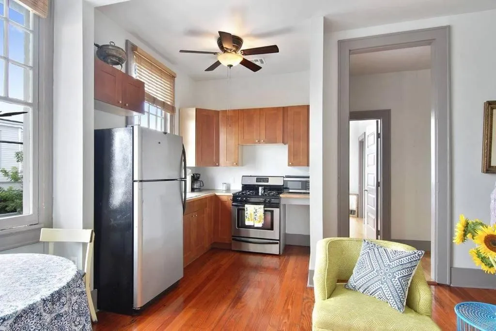 Kitchen or kitchenette in Freret Apartments near Streetcar & Tulane