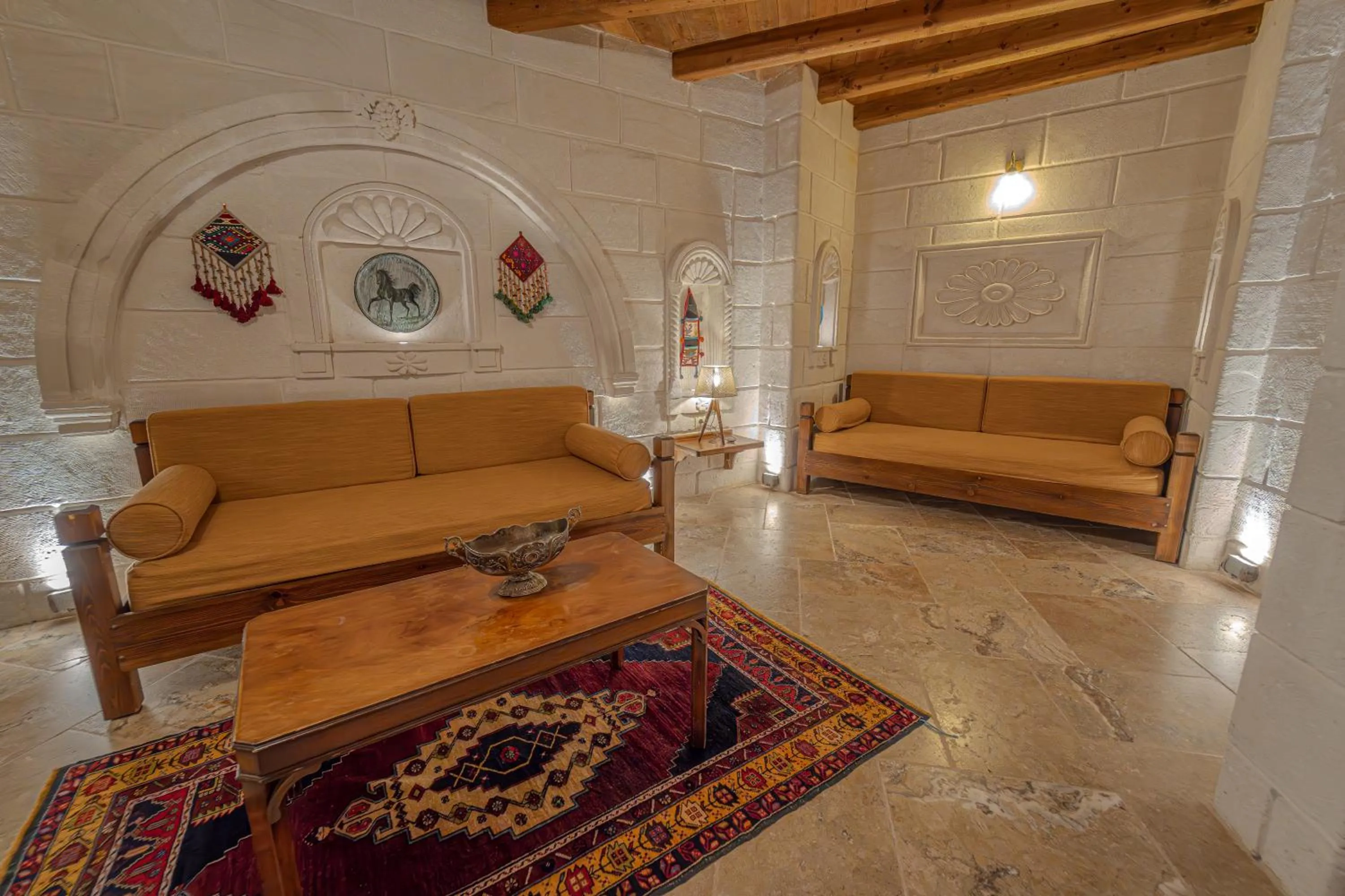 Seating area in Zara Cave Hotel