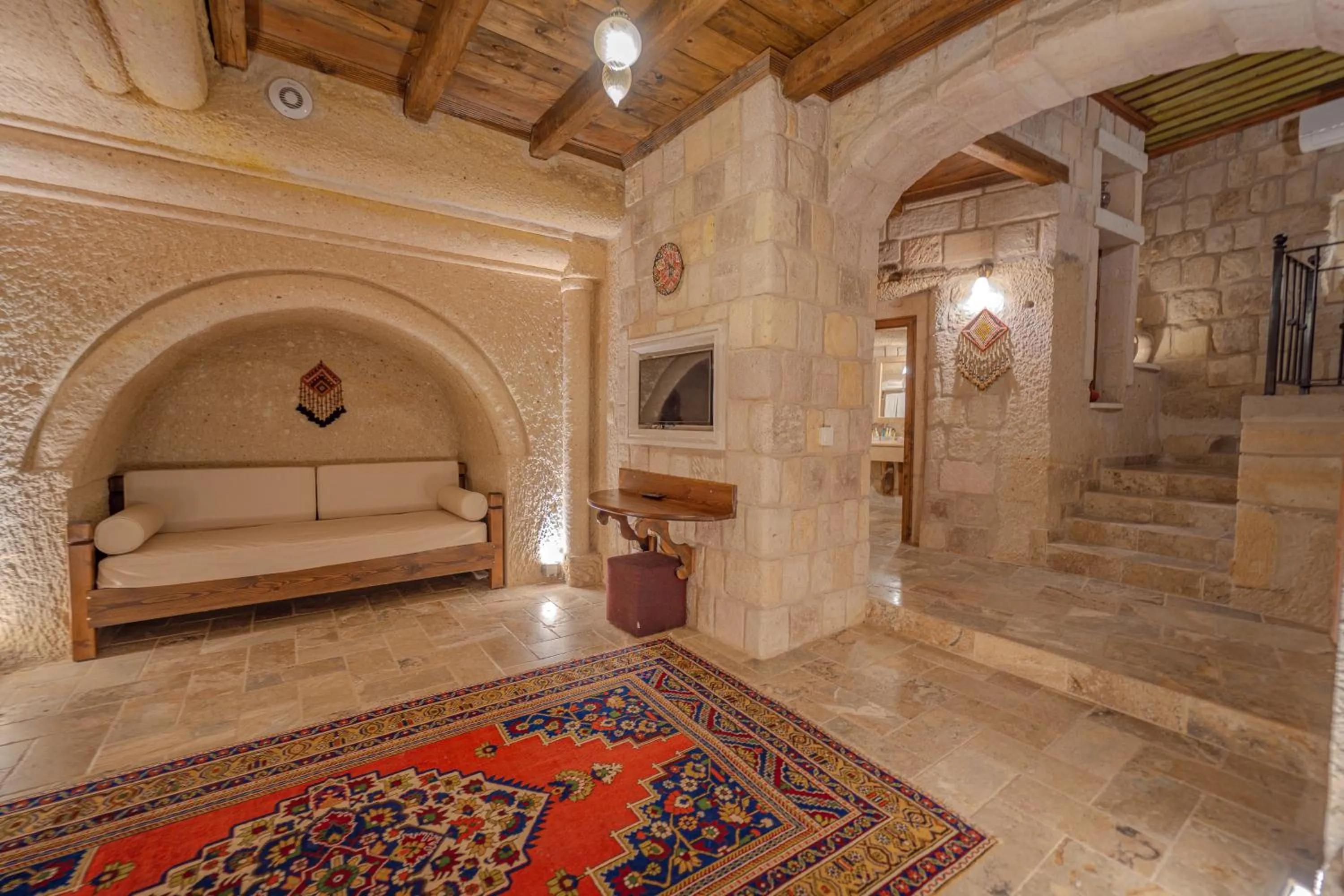 Seating area in Zara Cave Hotel