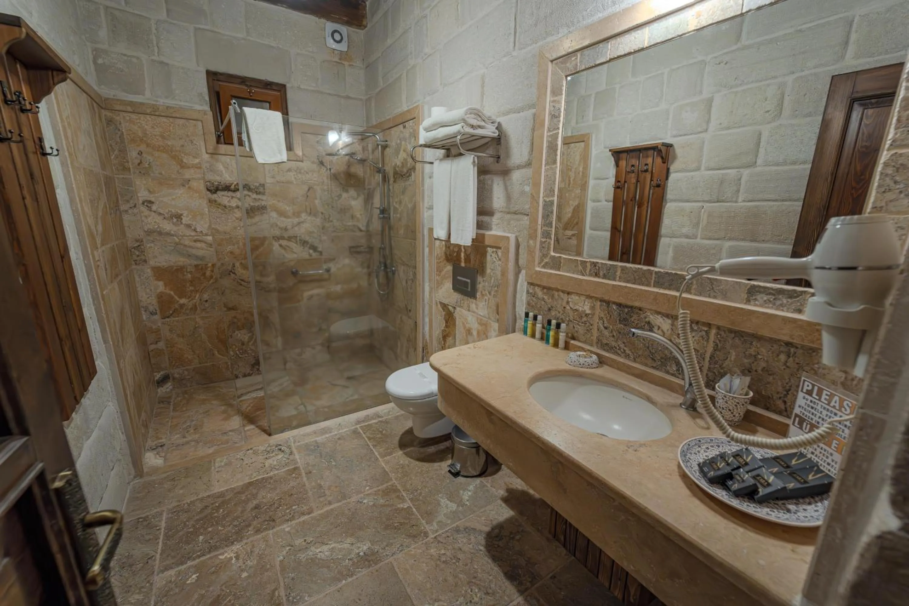 Shower in Zara Cave Hotel