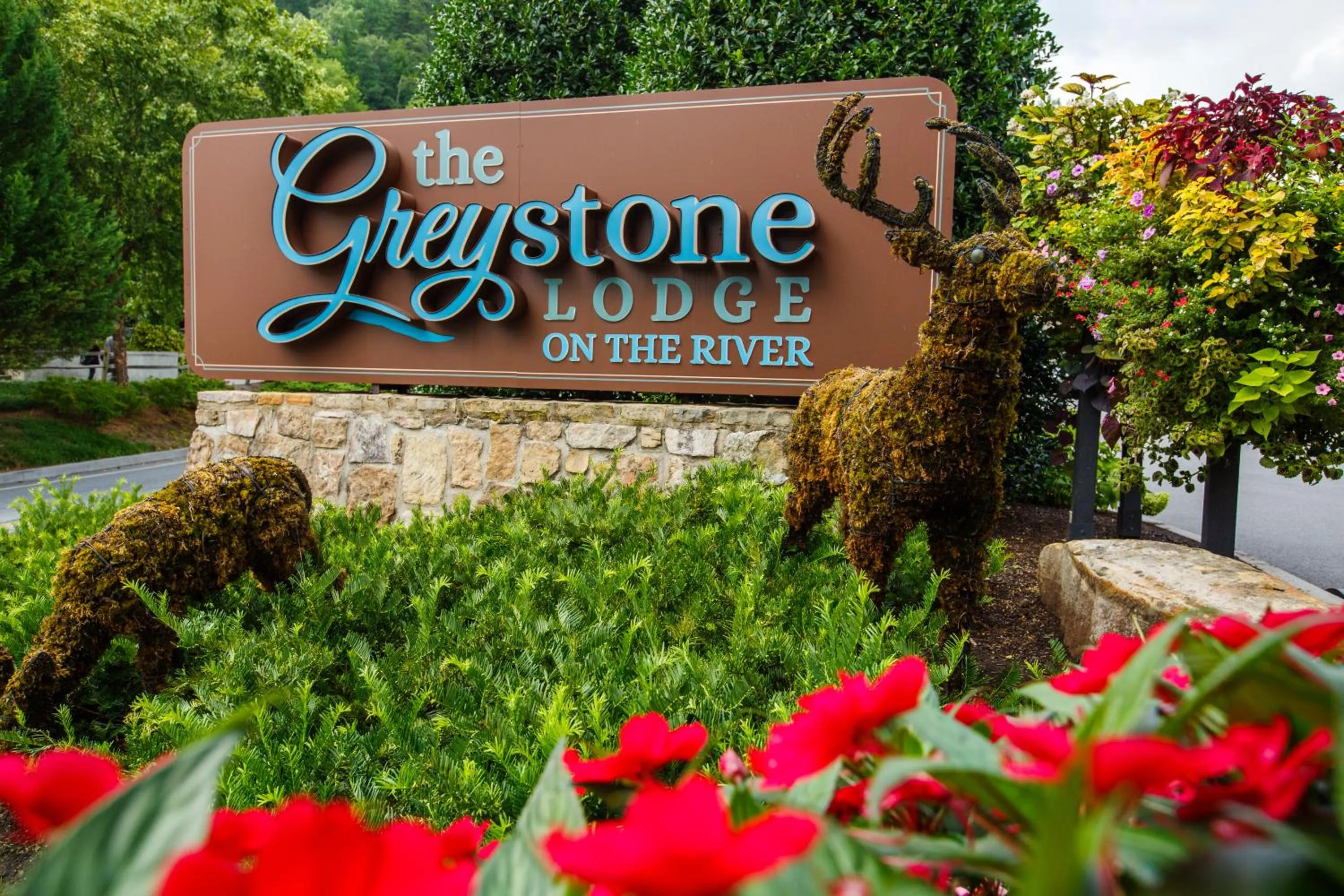 Property logo or sign in Greystone Lodge on the River