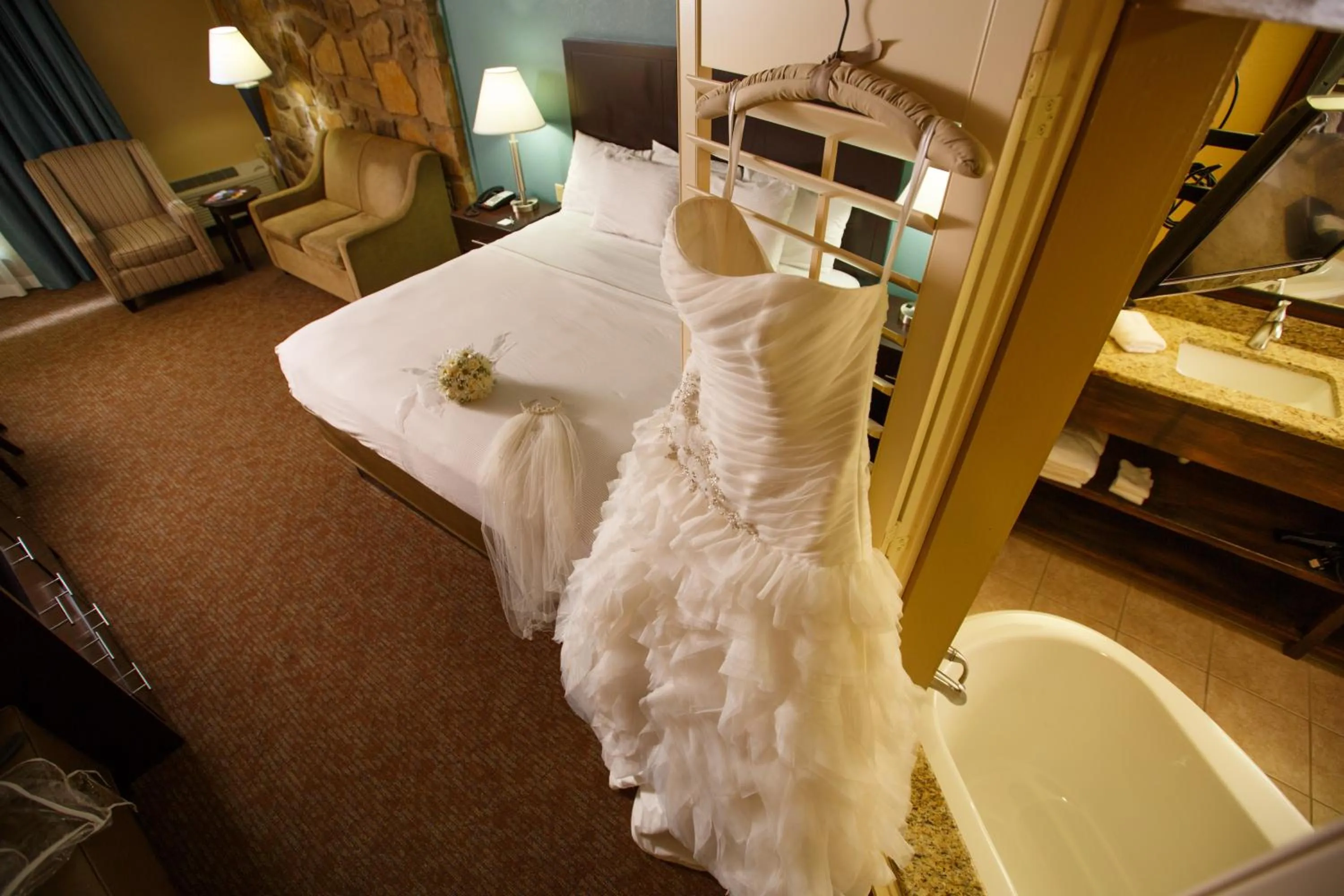 Bed in Greystone Lodge on the River