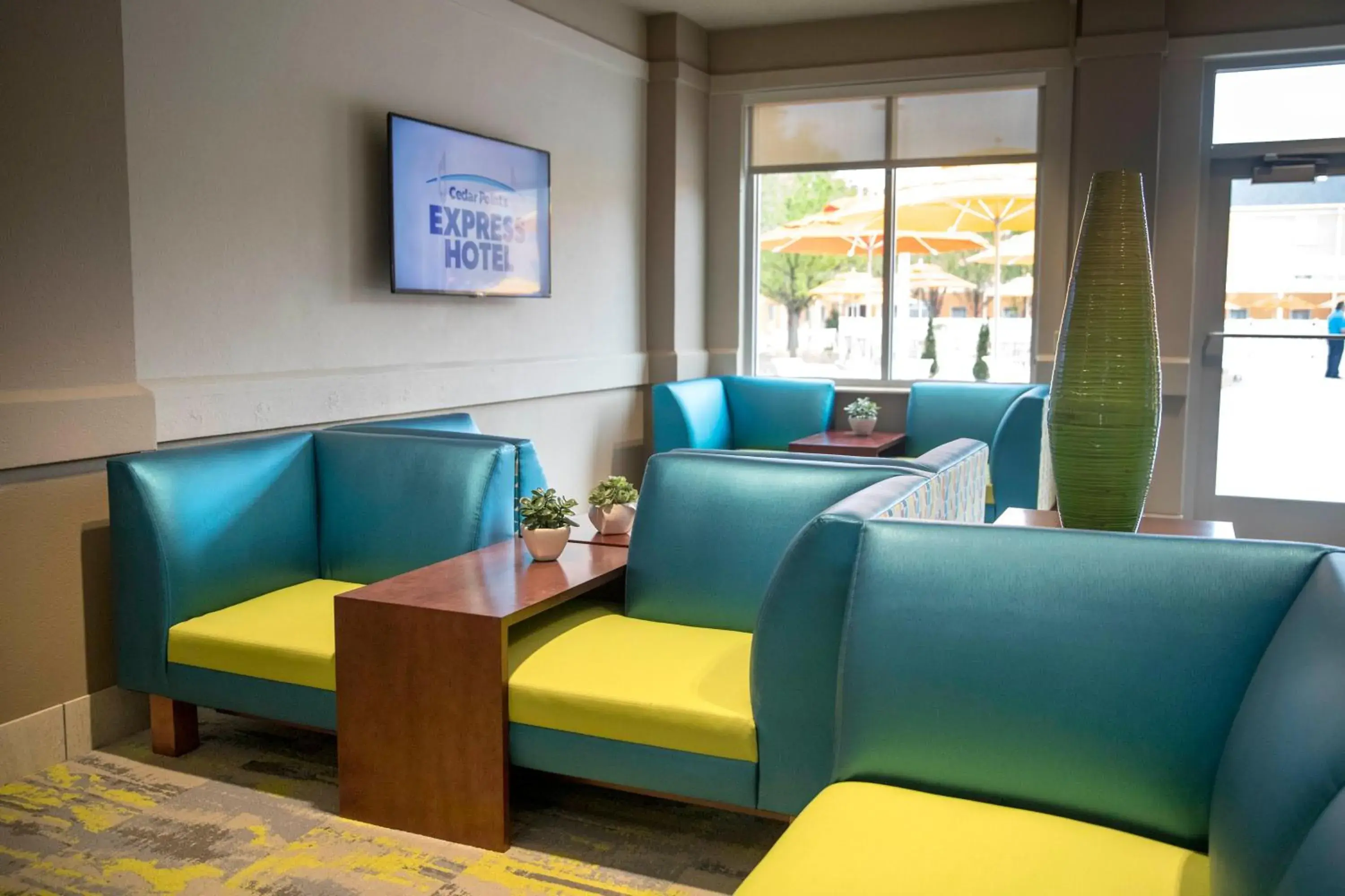 Lobby or reception in Cedar Point's Express Hotel Lobby or reception in Cedar Point's Express Hotel