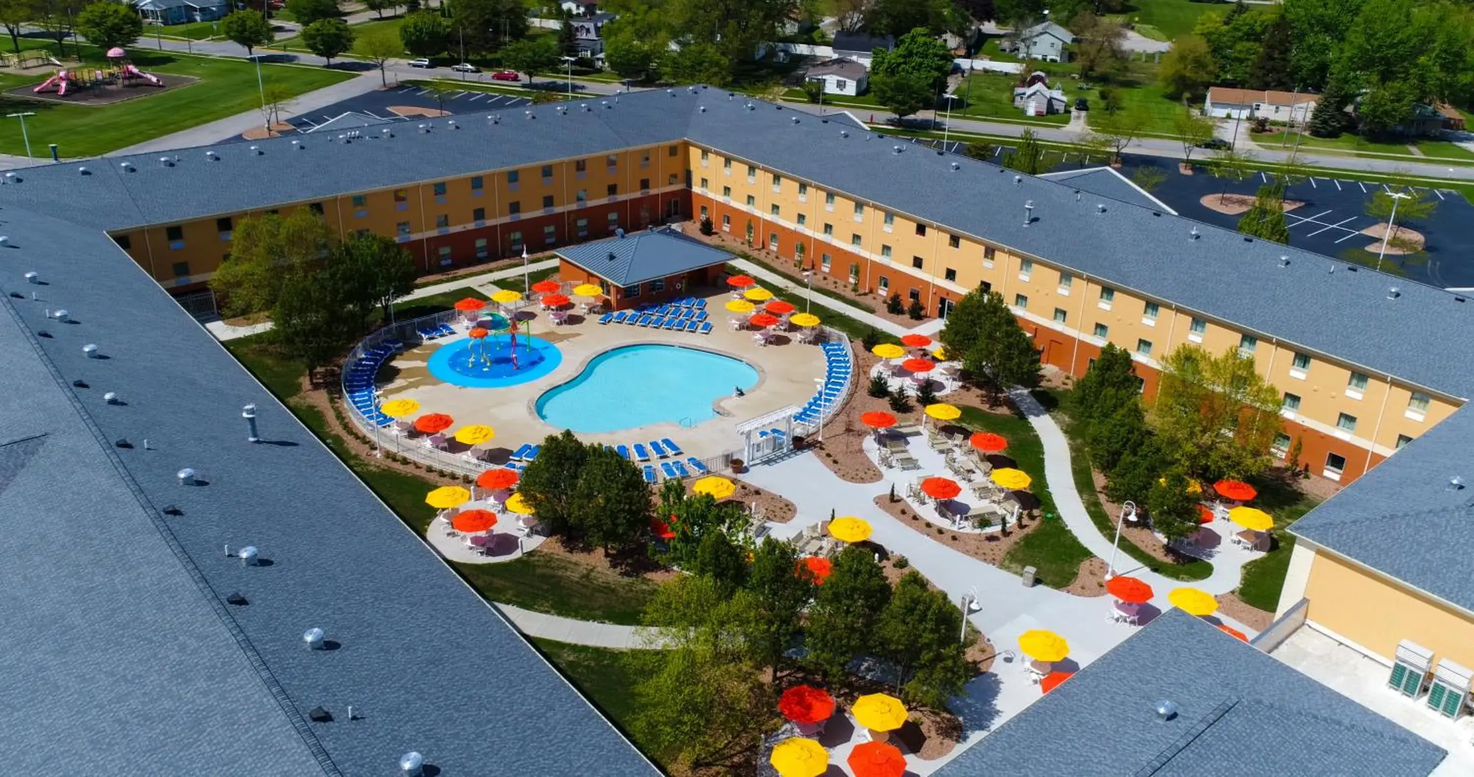 Bird's eye view in Cedar Point's Express Hotel Bird's eye view in Cedar Point's Express Hotel