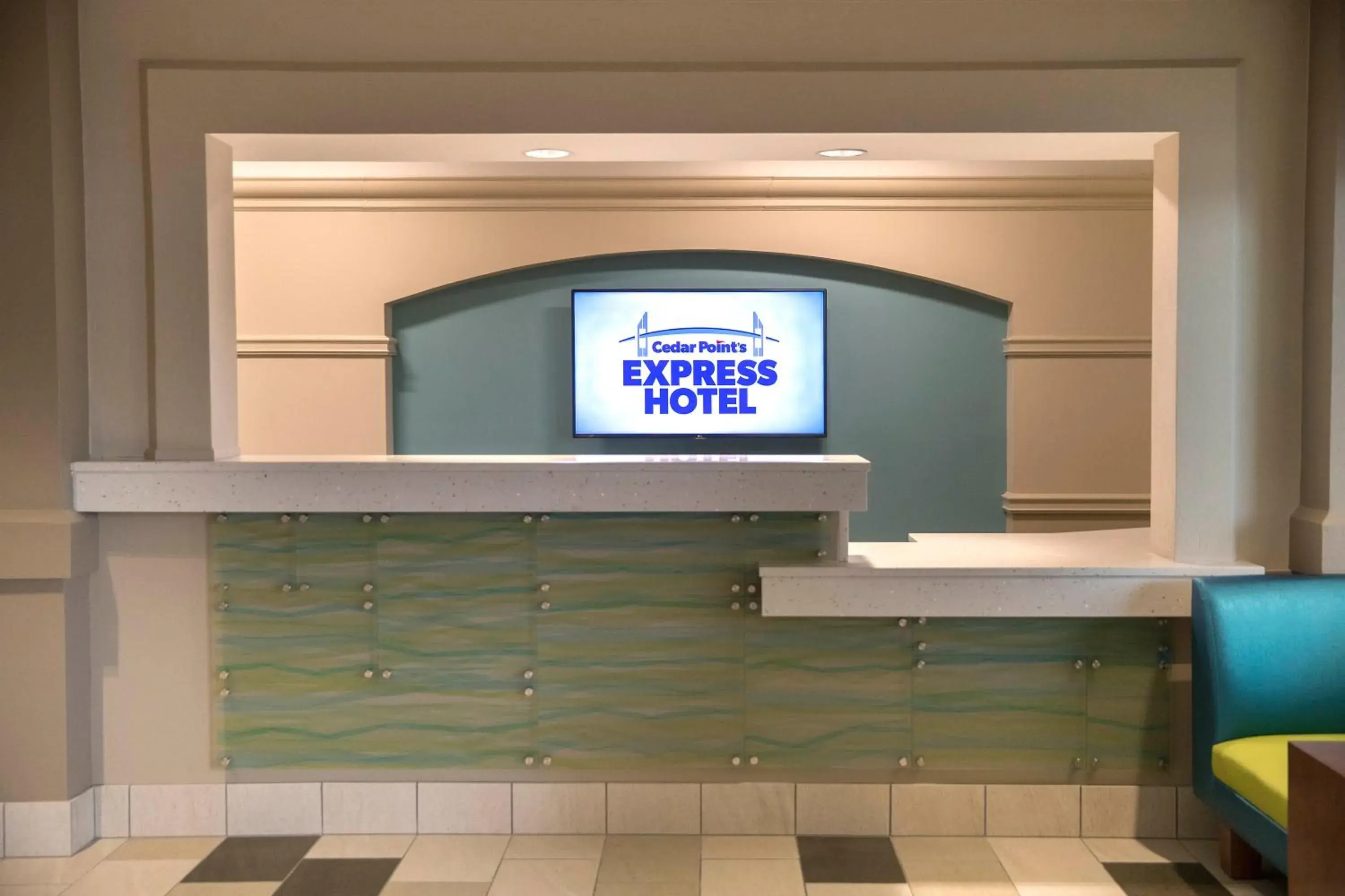 Lobby or reception in Cedar Point's Express Hotel Lobby or reception in Cedar Point's Express Hotel