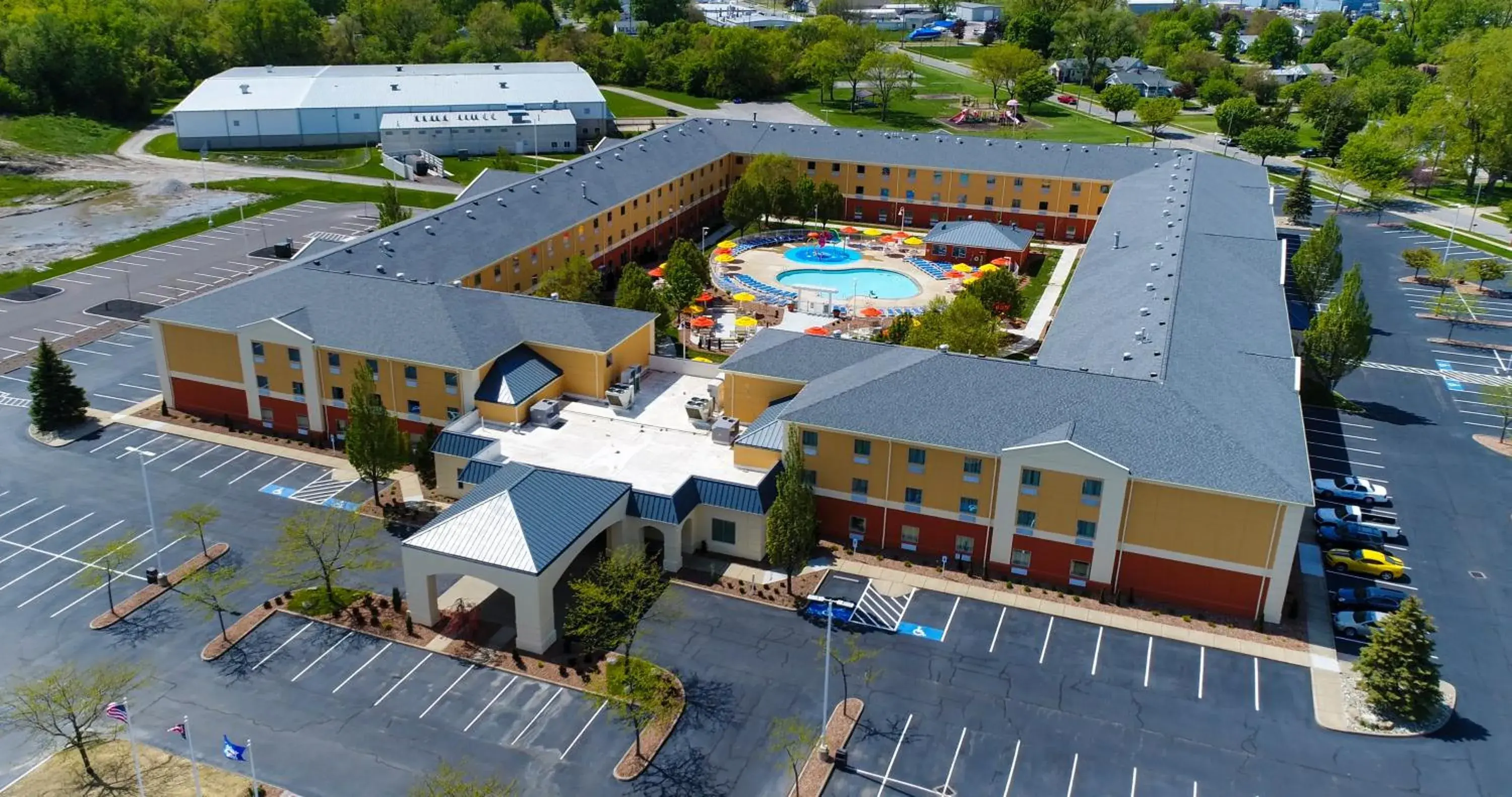 Bird's eye view in Cedar Point's Express Hotel Bird's eye view in Cedar Point's Express Hotel