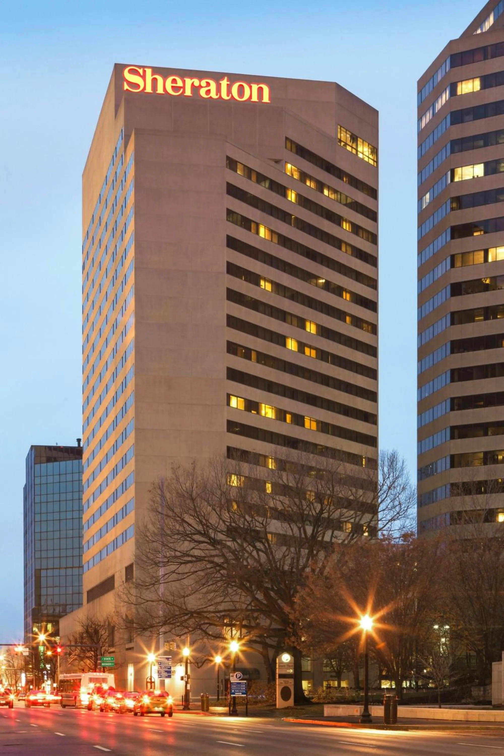 Property building in The Plaza Hotel Columbus at Capitol Square