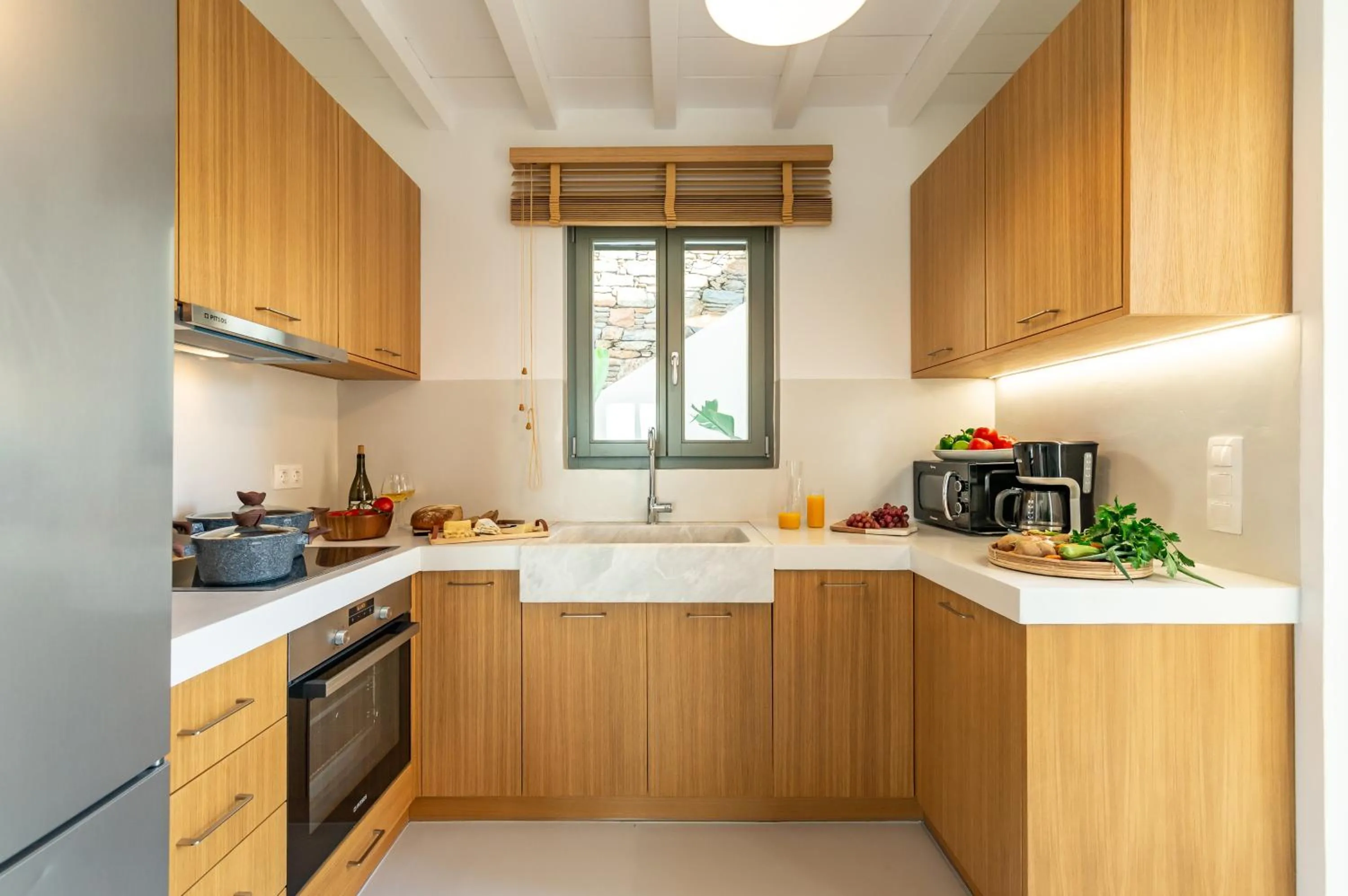kitchen in Phos Villas Tinos