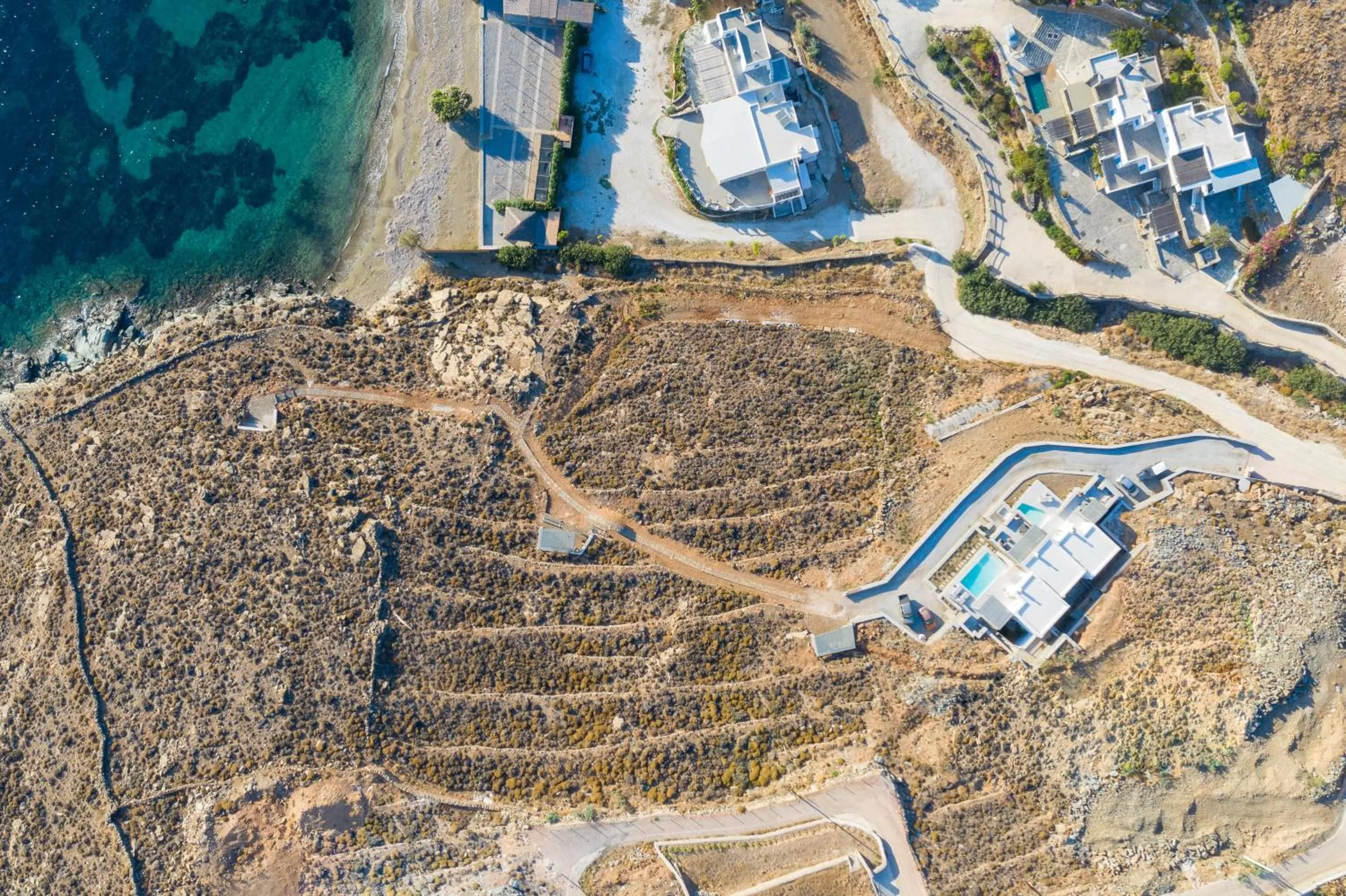 Bird's eye view in Phos Villas Tinos