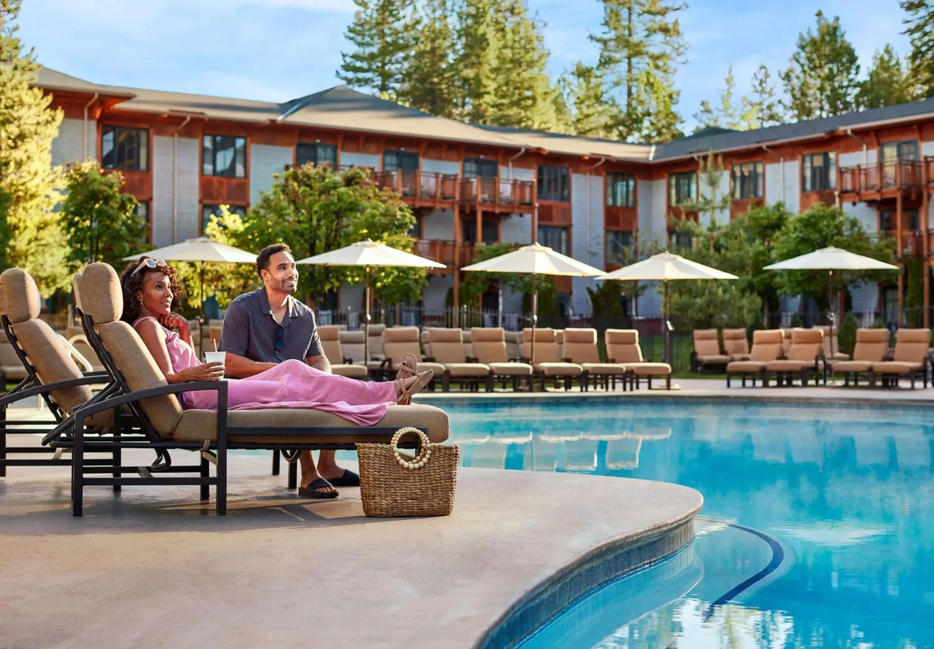 Swimming pool in Hyatt Regency Lake Tahoe Resort, Spa & Casino Swimming pool in Hyatt Regency Lake Tahoe Resort, Spa & Casino