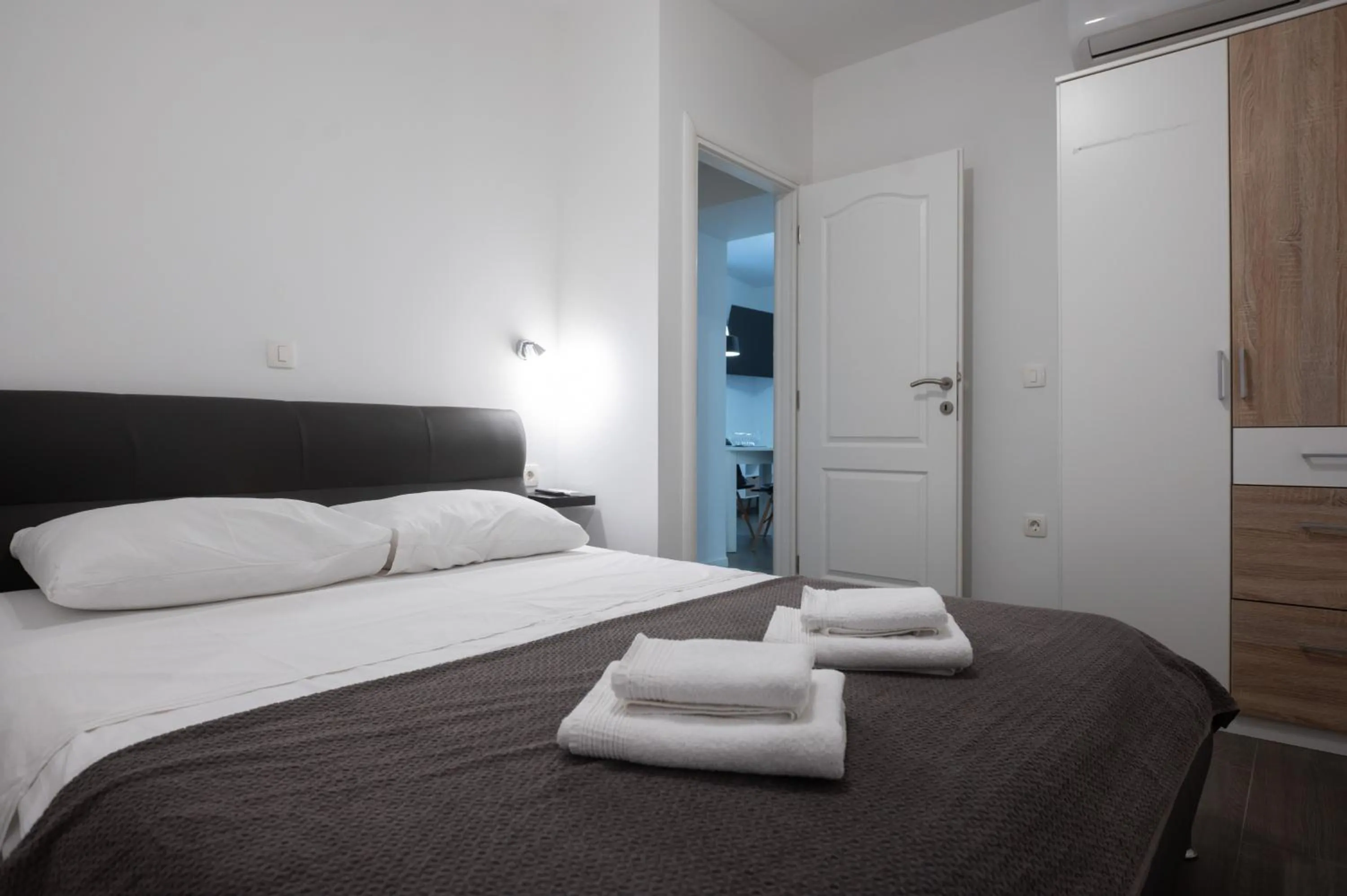 Bed in Pyrotima Apartments