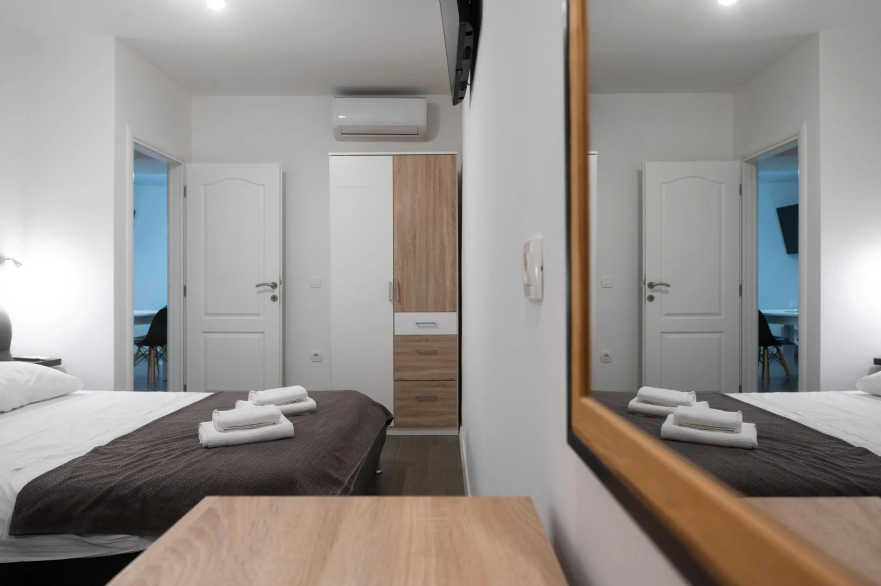 Bed in Pyrotima Apartments