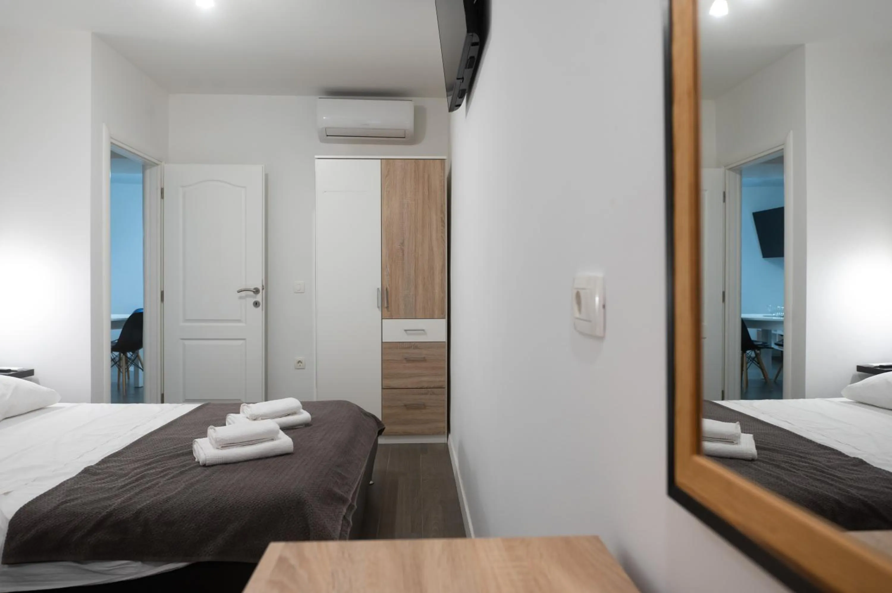 Bed in Pyrotima Apartments