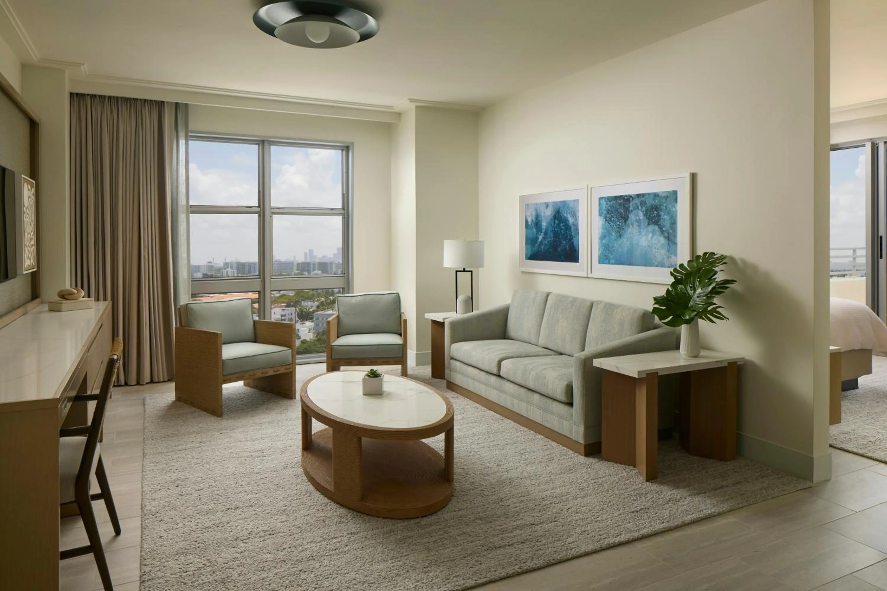 Living room, Bed in Loews Miami Beach Hotel