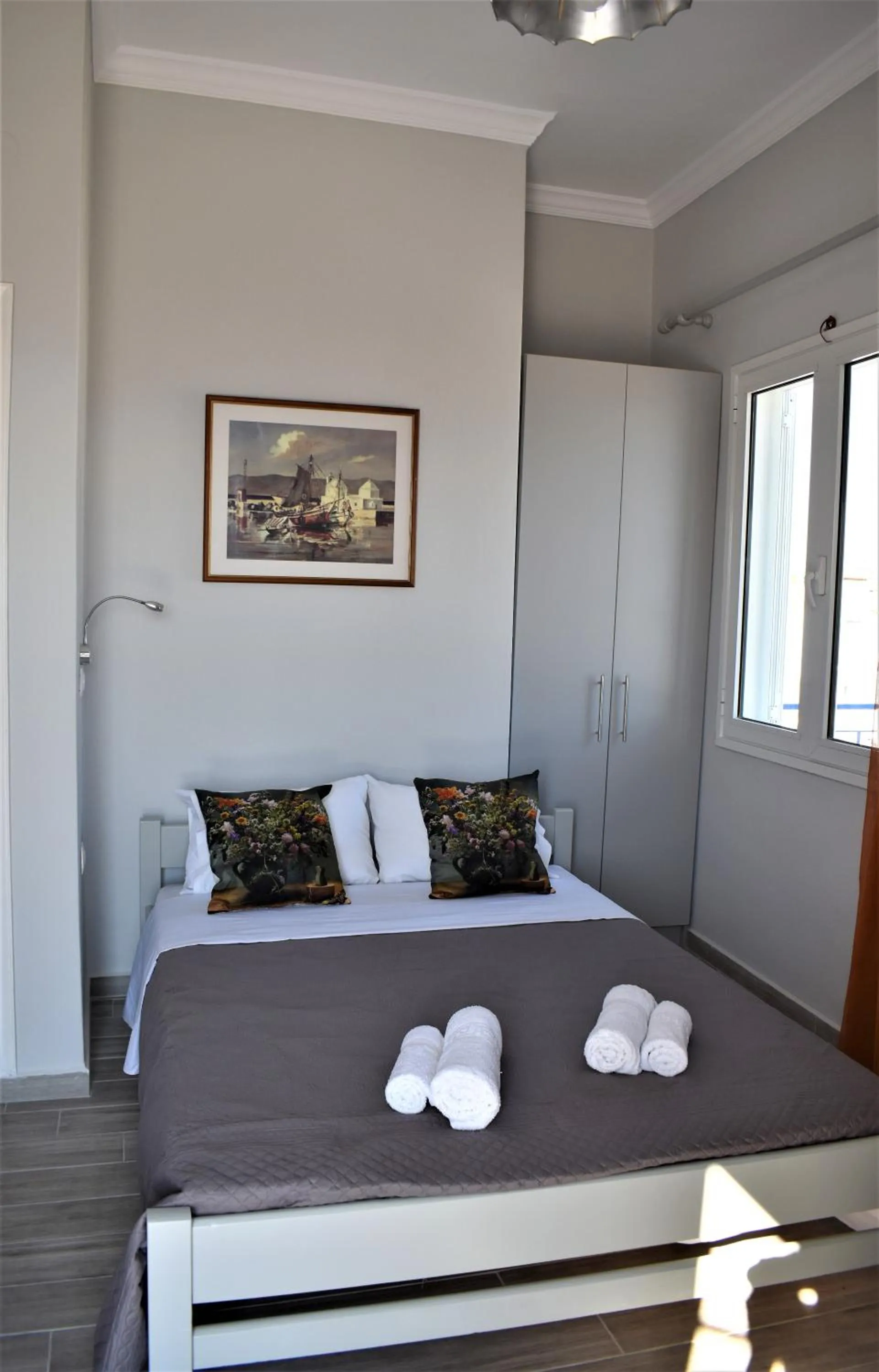 Bed in Aphrodite Art Hotel Aegina