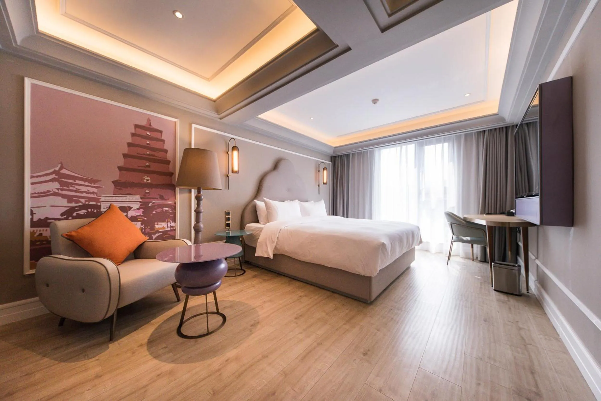 Seating area, Bed in Mercure Xi'an Downtown