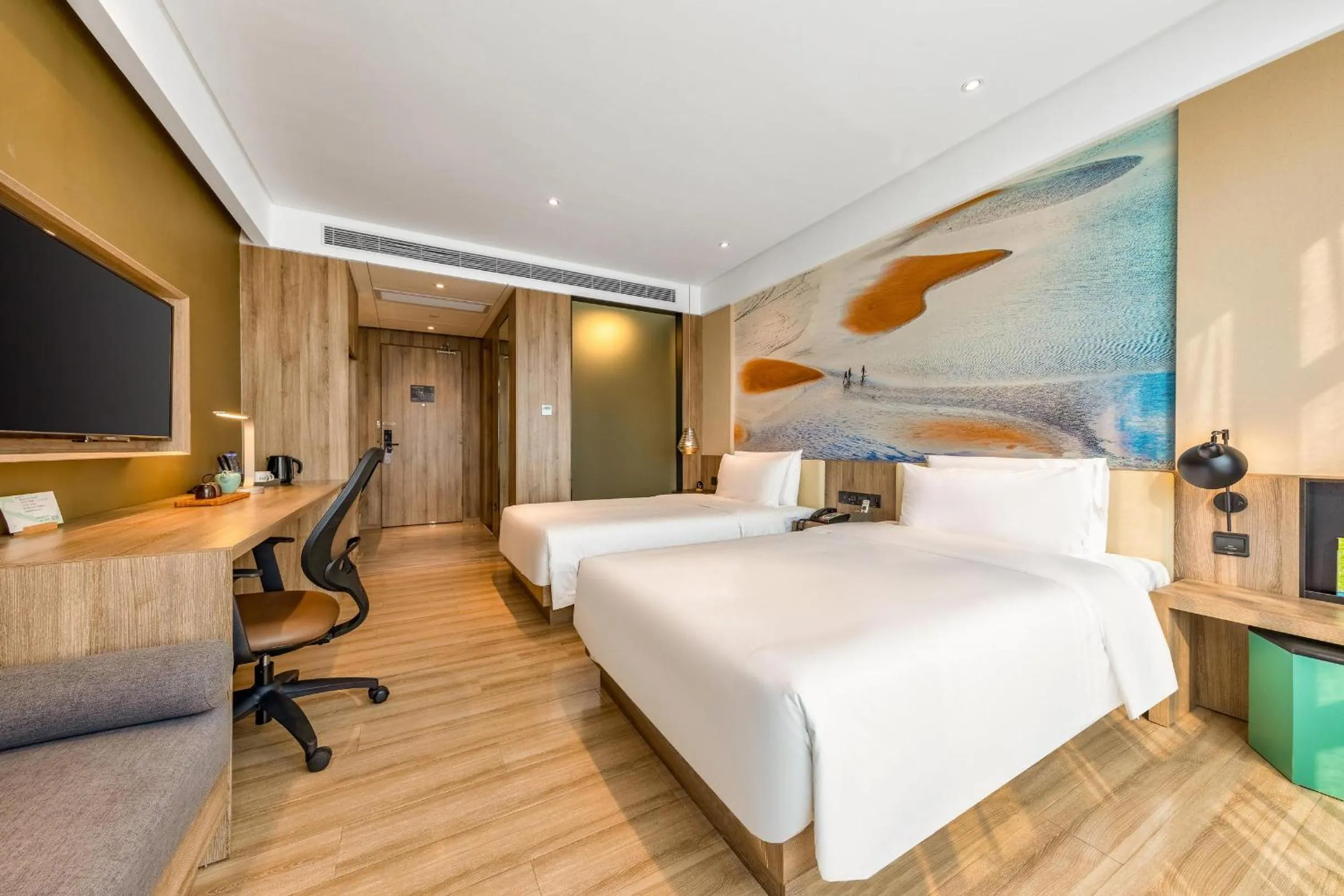 Bed in Atour Hotel High Speed Railway Station Maoming