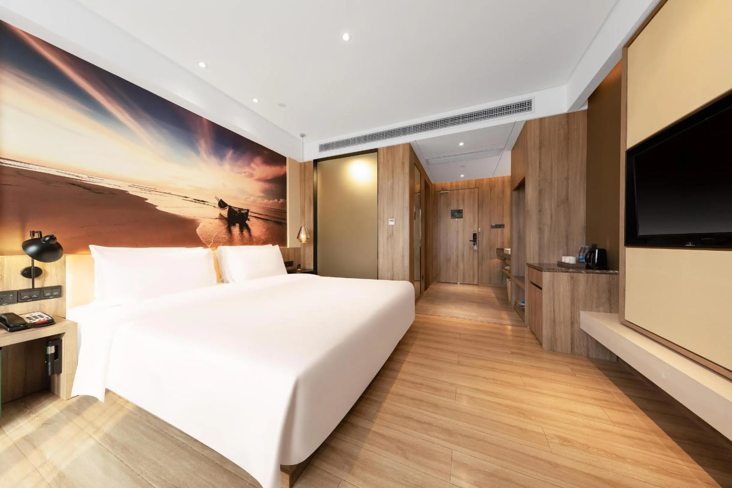 Bed in Atour Hotel High Speed Railway Station Maoming