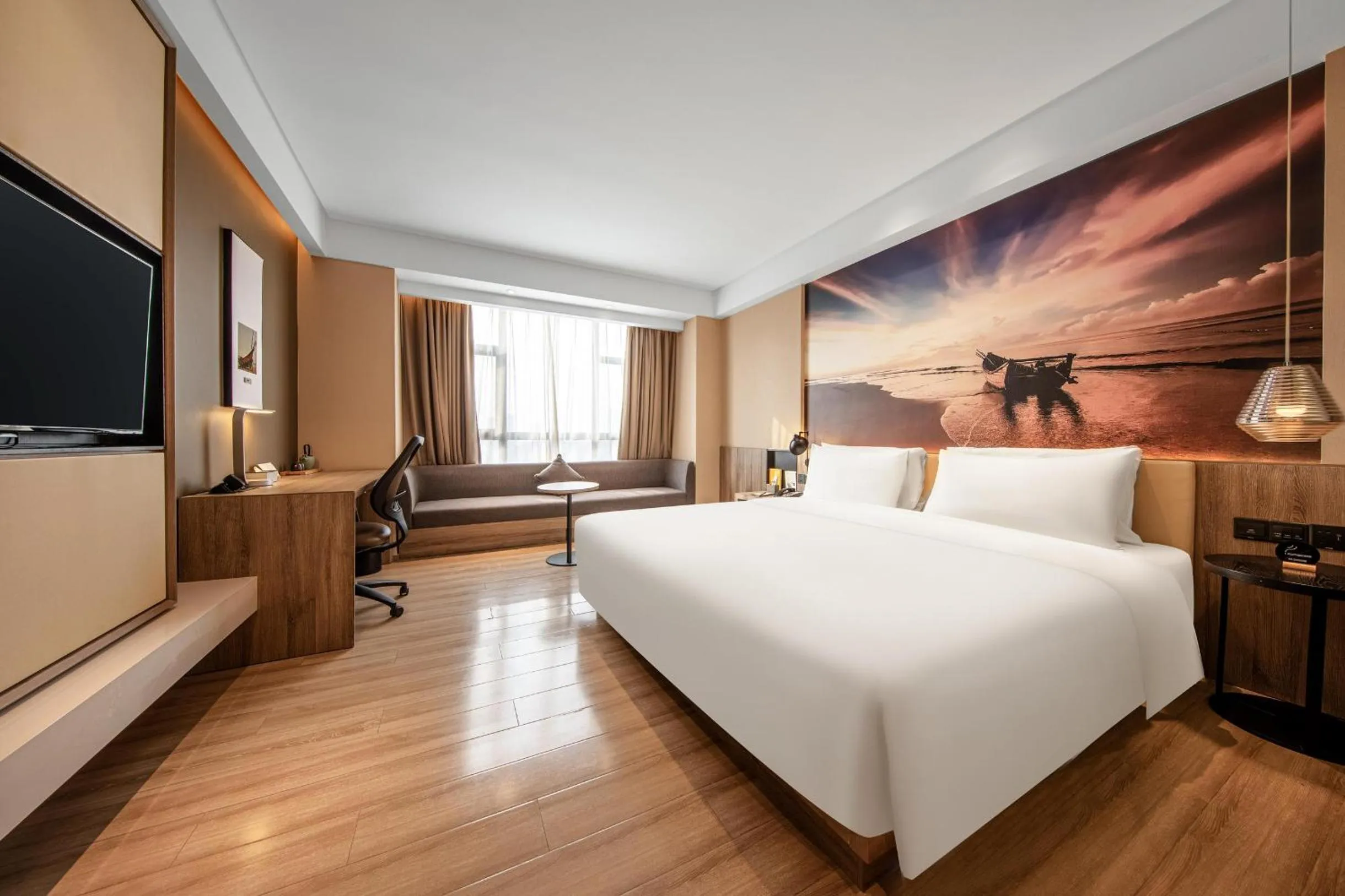 Bed in Atour Hotel High Speed Railway Station Maoming