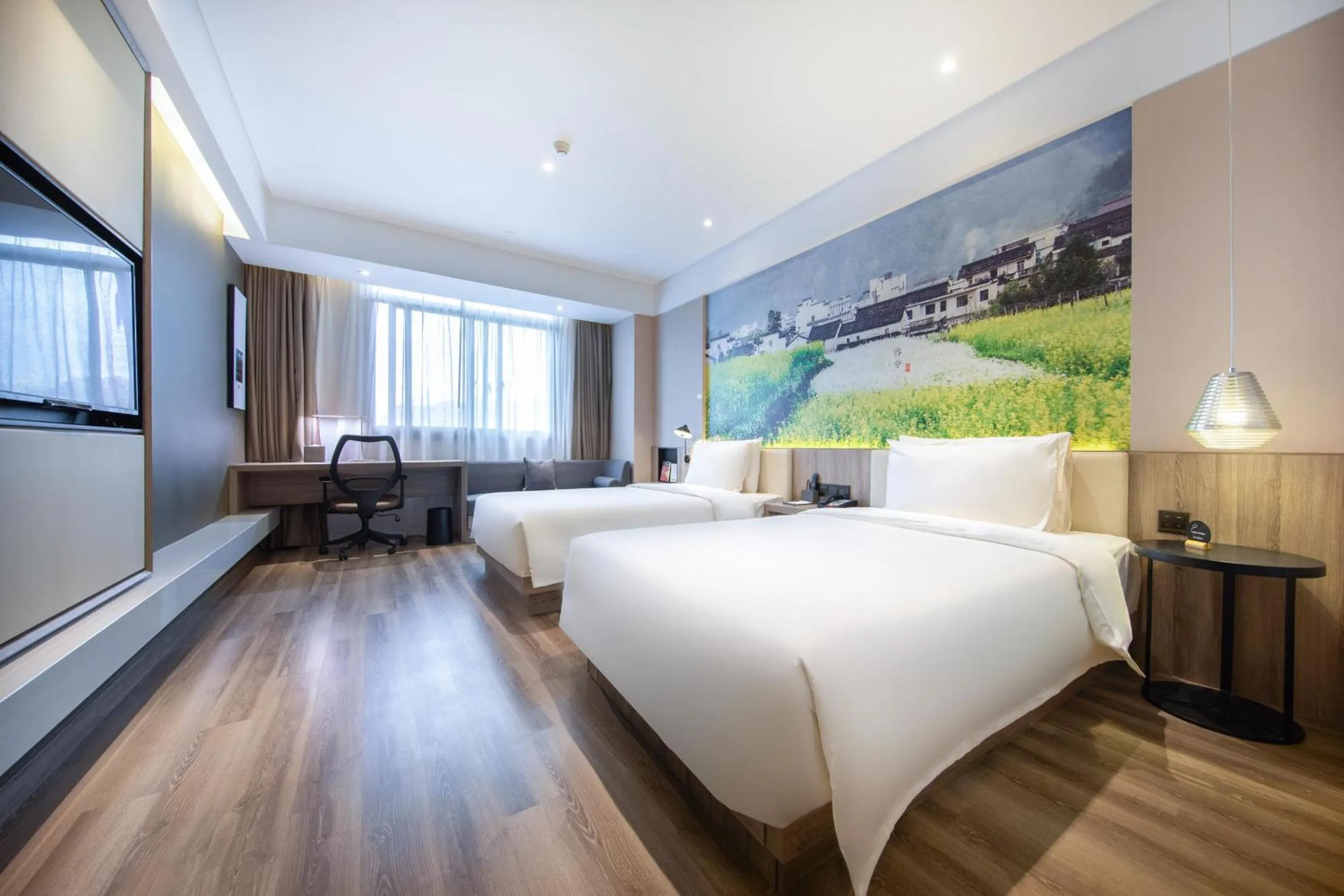 Bed in Atour Hotel Hongqiao Hub National Exhibition Center Shanghai