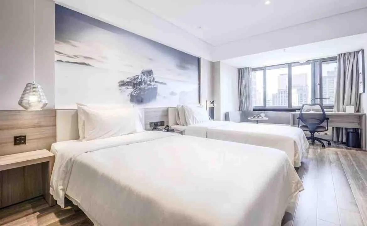 Bed in Atour Hotel Railway Station Dalian