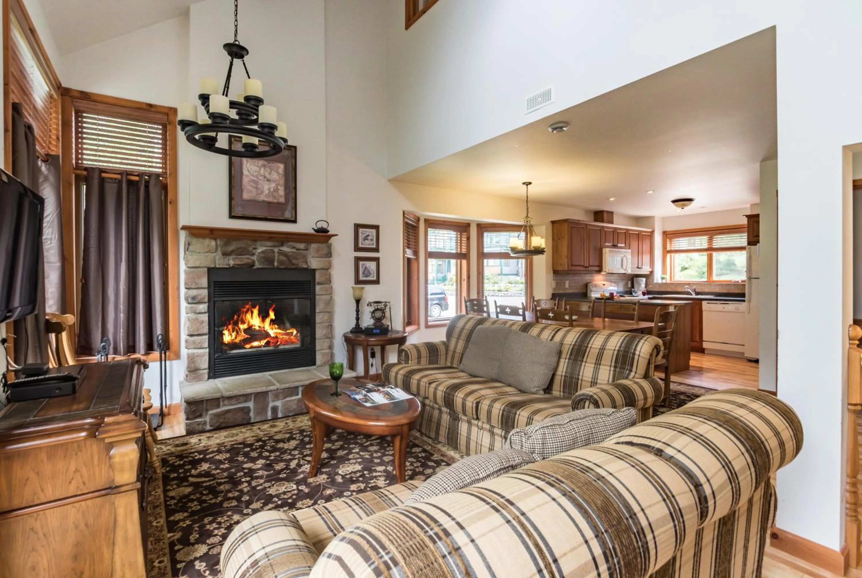 Living room in Clairière by Rendez-Vous Mont-Tremblant