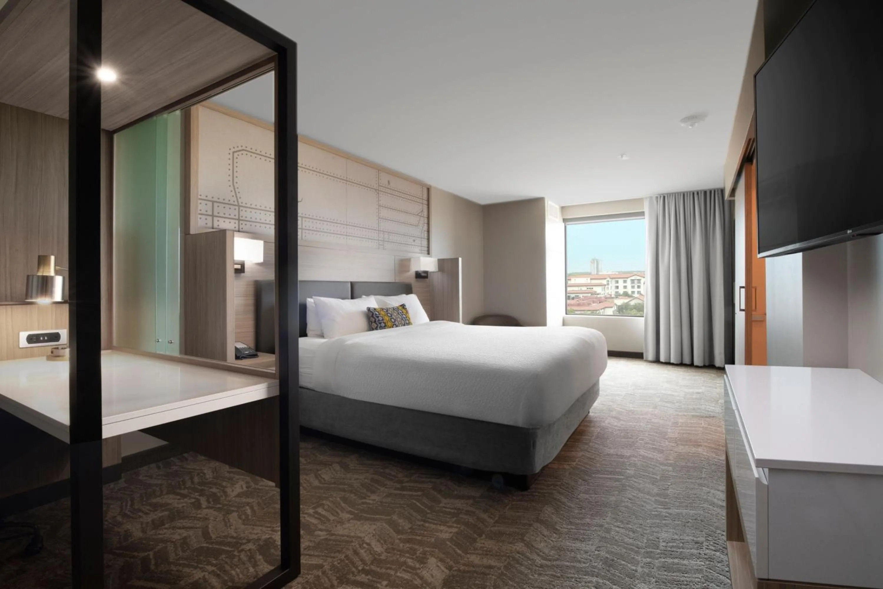 Photo of the whole room, Bed in SpringHill Suites by Marriott Fort Worth Historic Stockyards