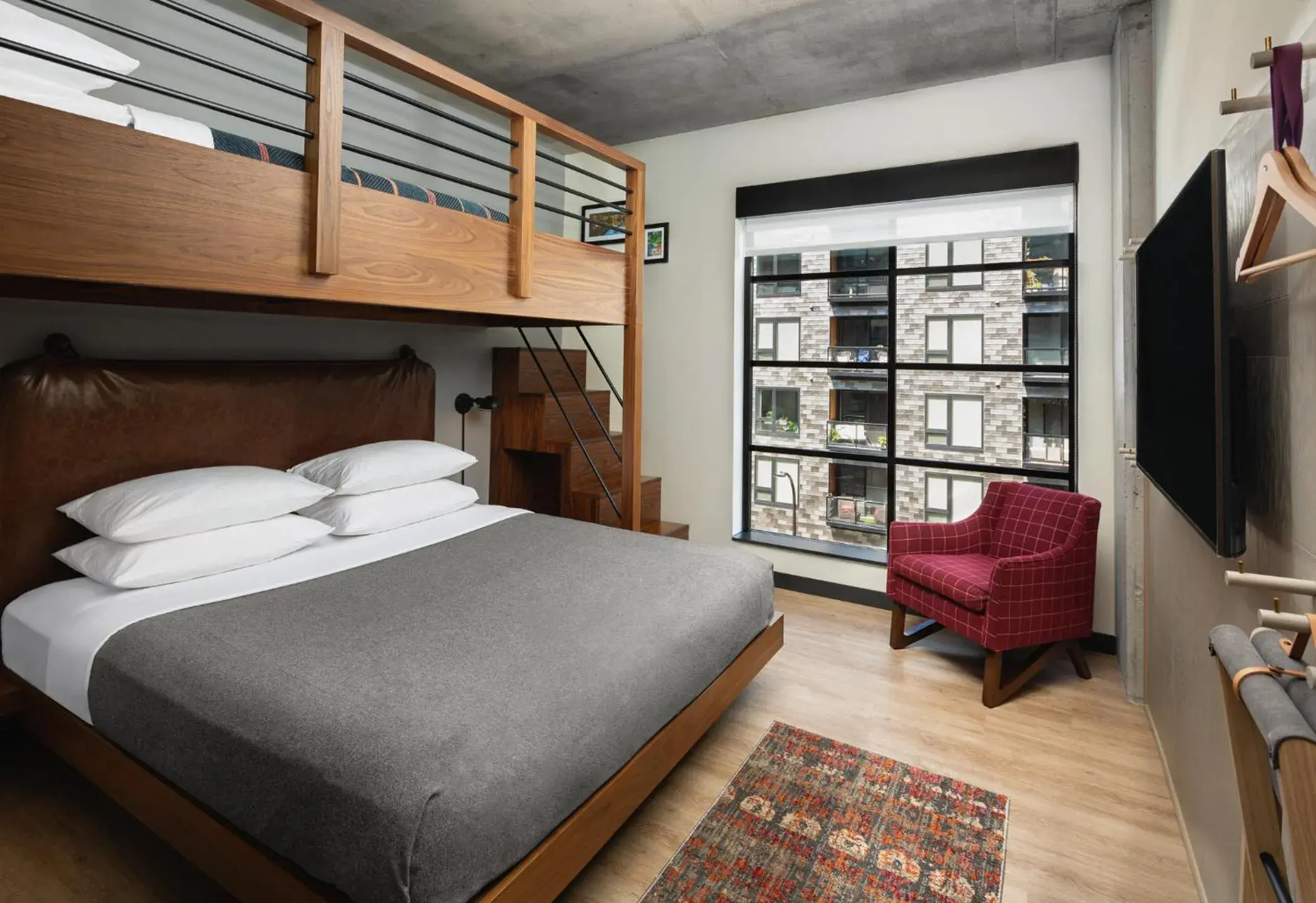 King with Twin Bed Loft, Guest room, City view in Moxy Minneapolis Downtown King with Twin Bed Loft, Guest room, City view in Moxy Minneapolis Downtown