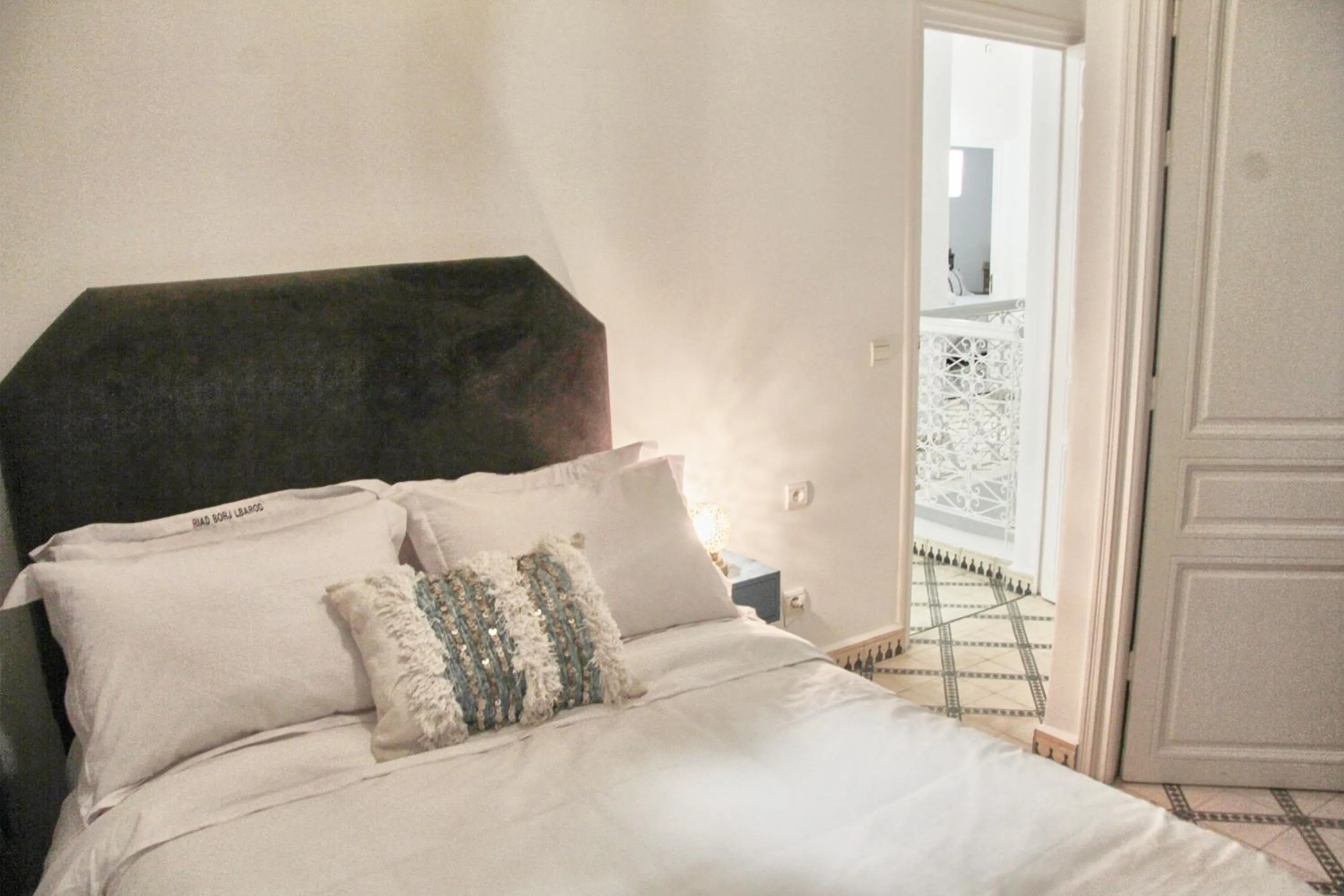 Bed in Riad Borj El Baroud