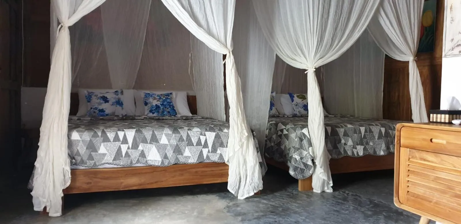 Bed in Villa Kayu Yogyakarta