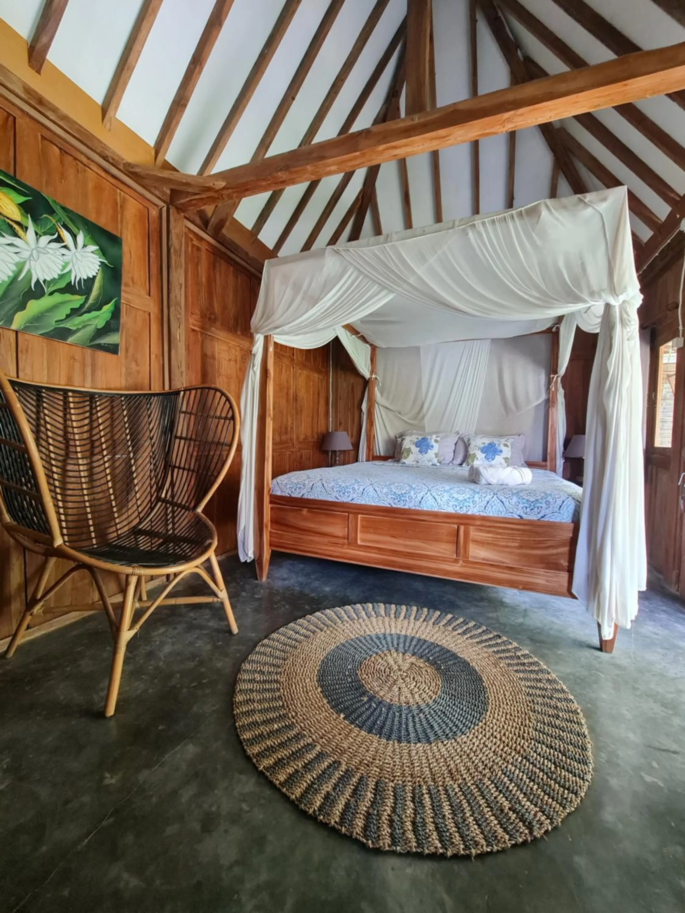 Bed in Villa Kayu Yogyakarta