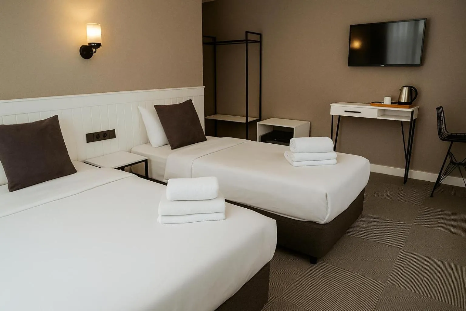 Bed in Blue Point Hotel