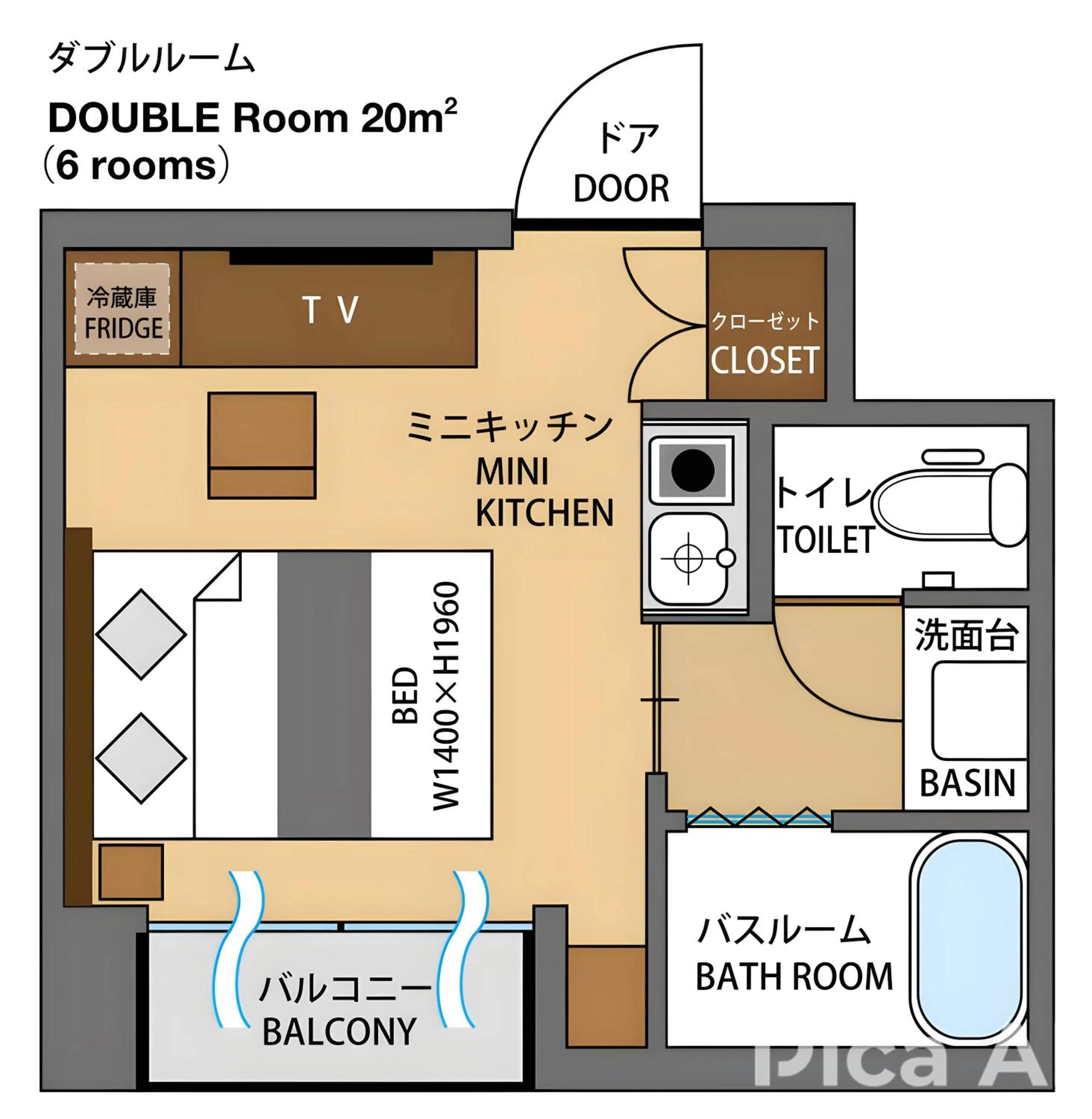 Floor plan in HOTEL SHINPOIN OSAKA