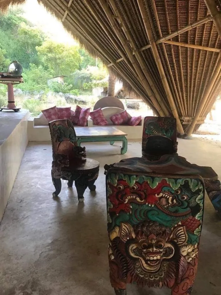 Living room in Eco dive resort Alycastre