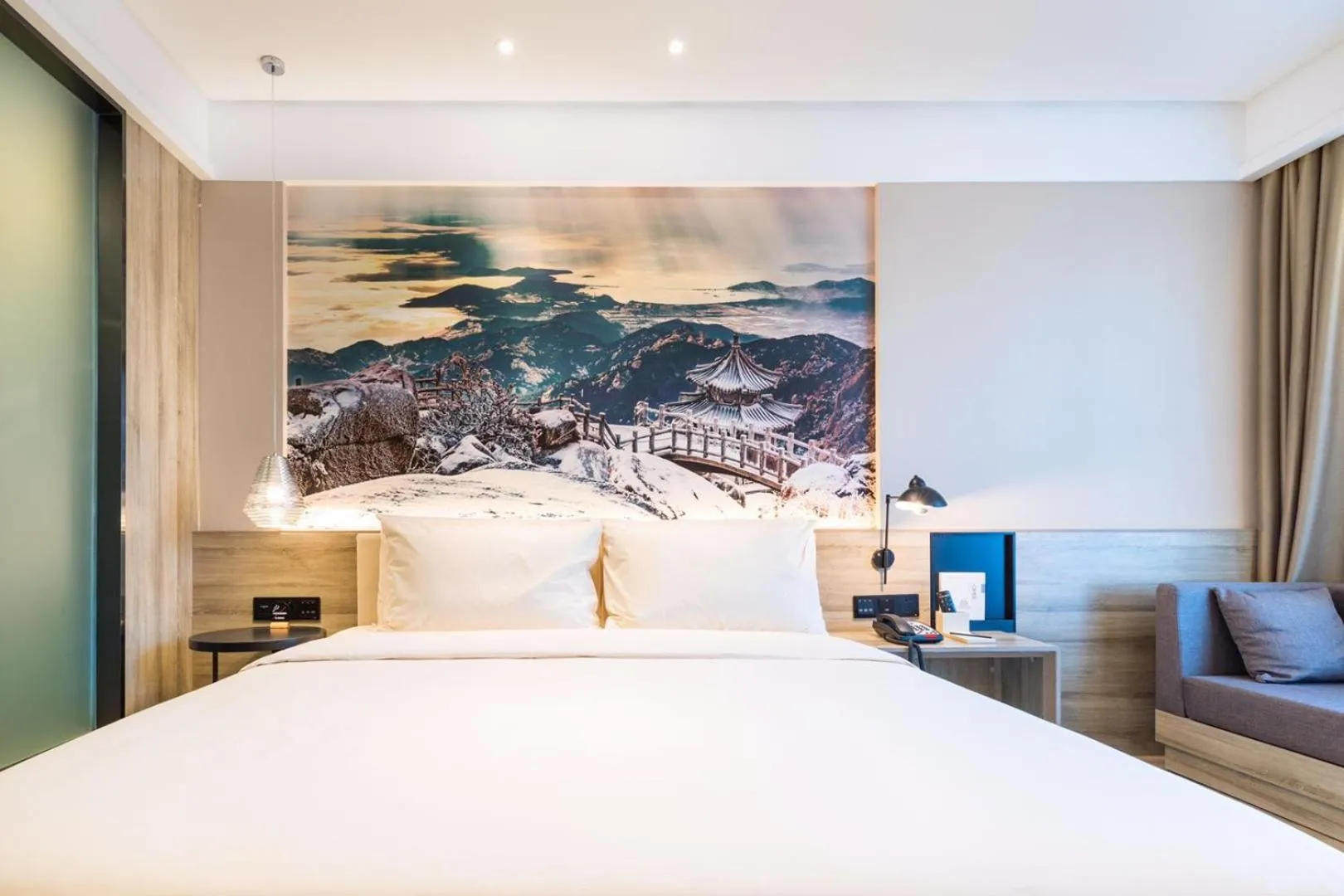 Bed in Atour Hotel Qingdao Airport Chengyang Wanxianghui