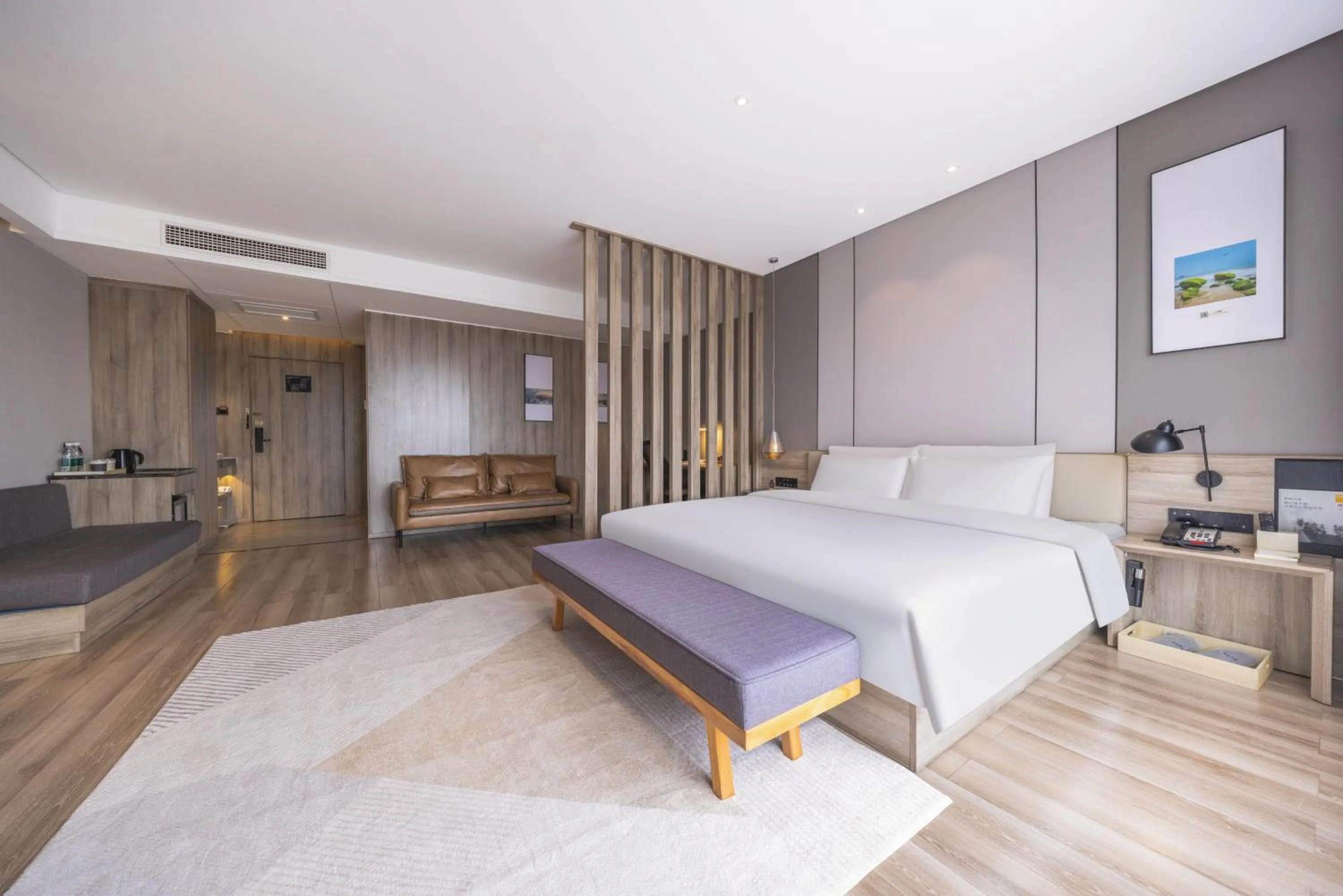 Bed in Atour Hotel Qingdao Airport Chengyang Wanxianghui