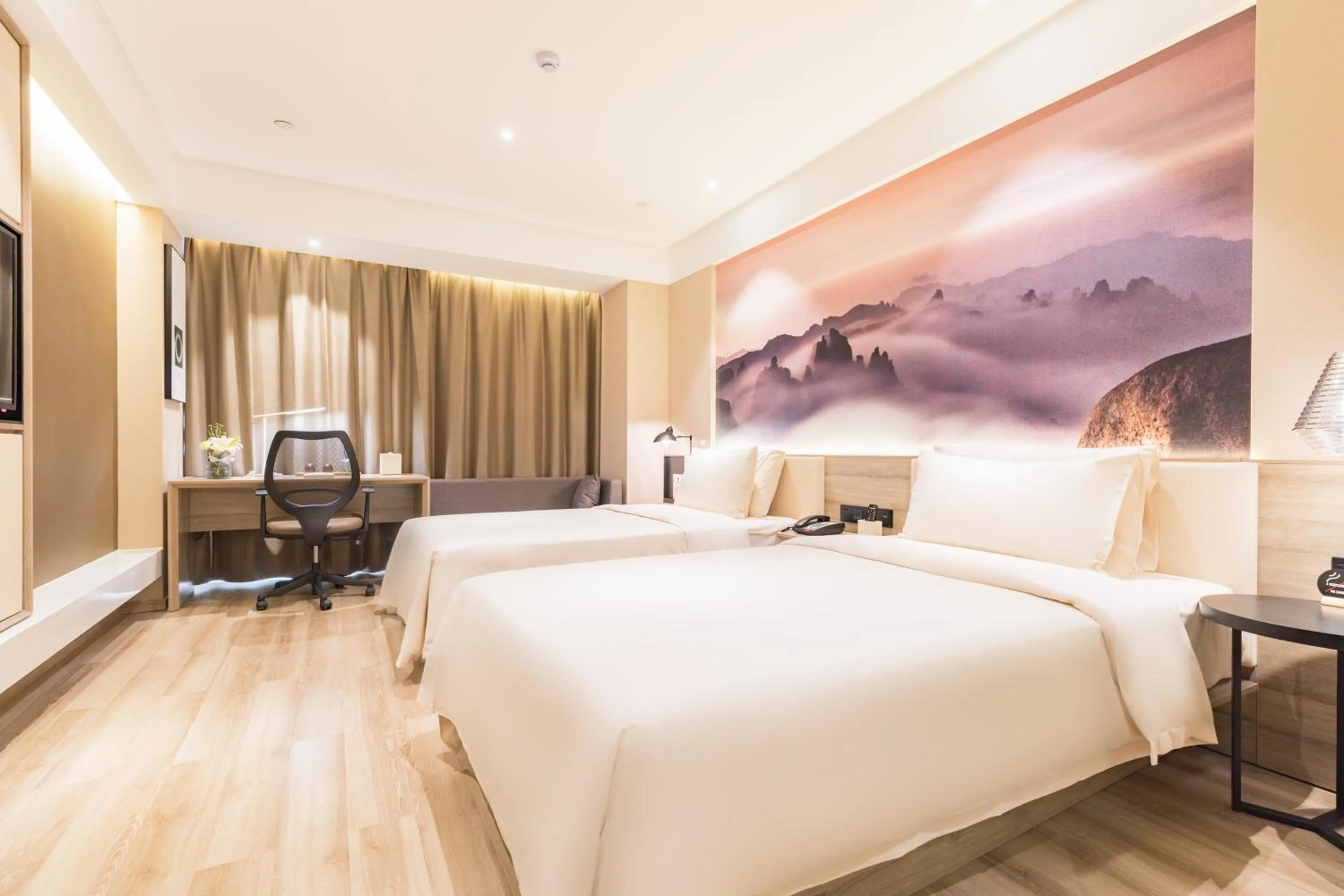 Bed in Atour Hotel Qingdao Airport Chengyang Wanxianghui