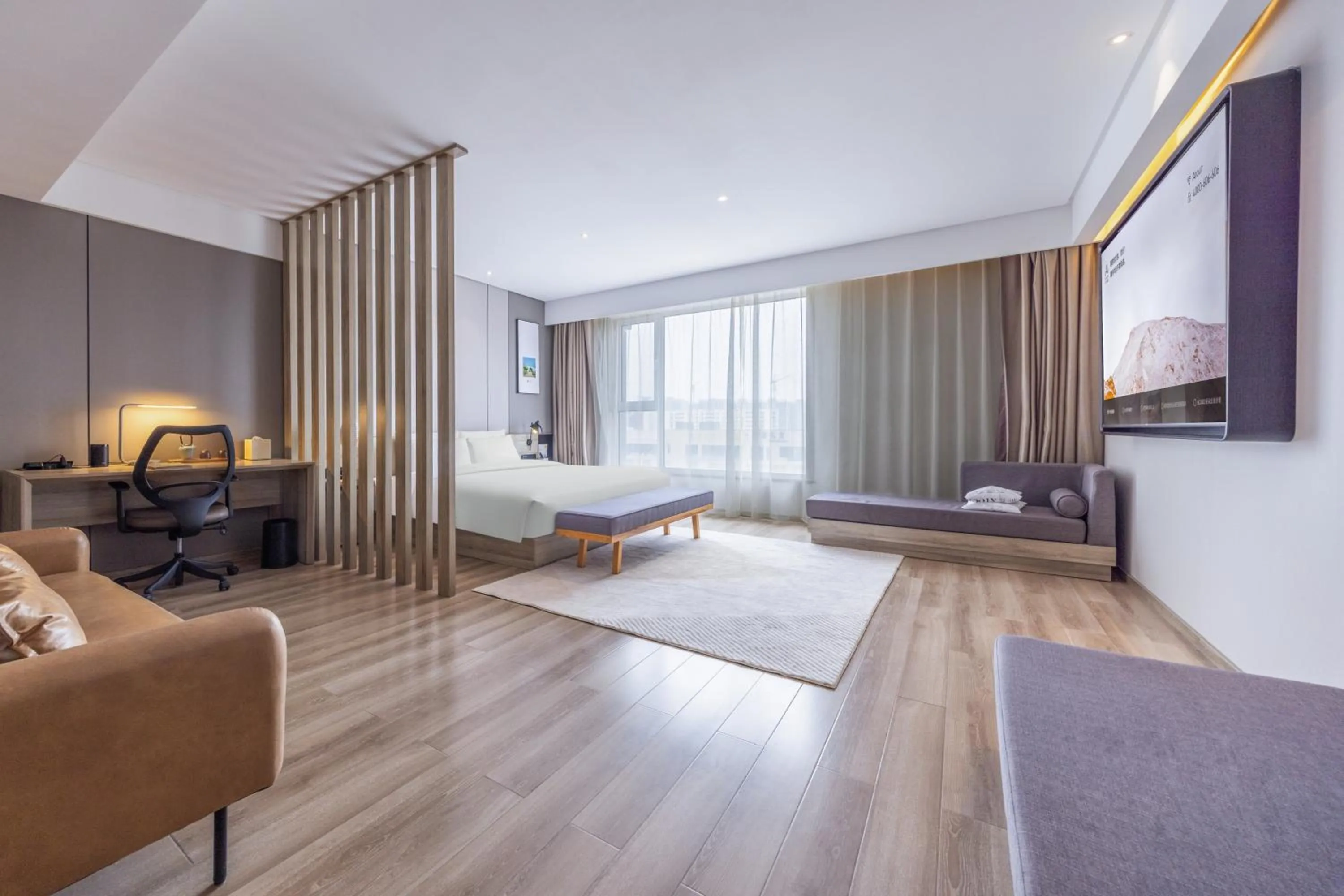 Bed in Atour Hotel Qingdao Airport Chengyang Wanxianghui