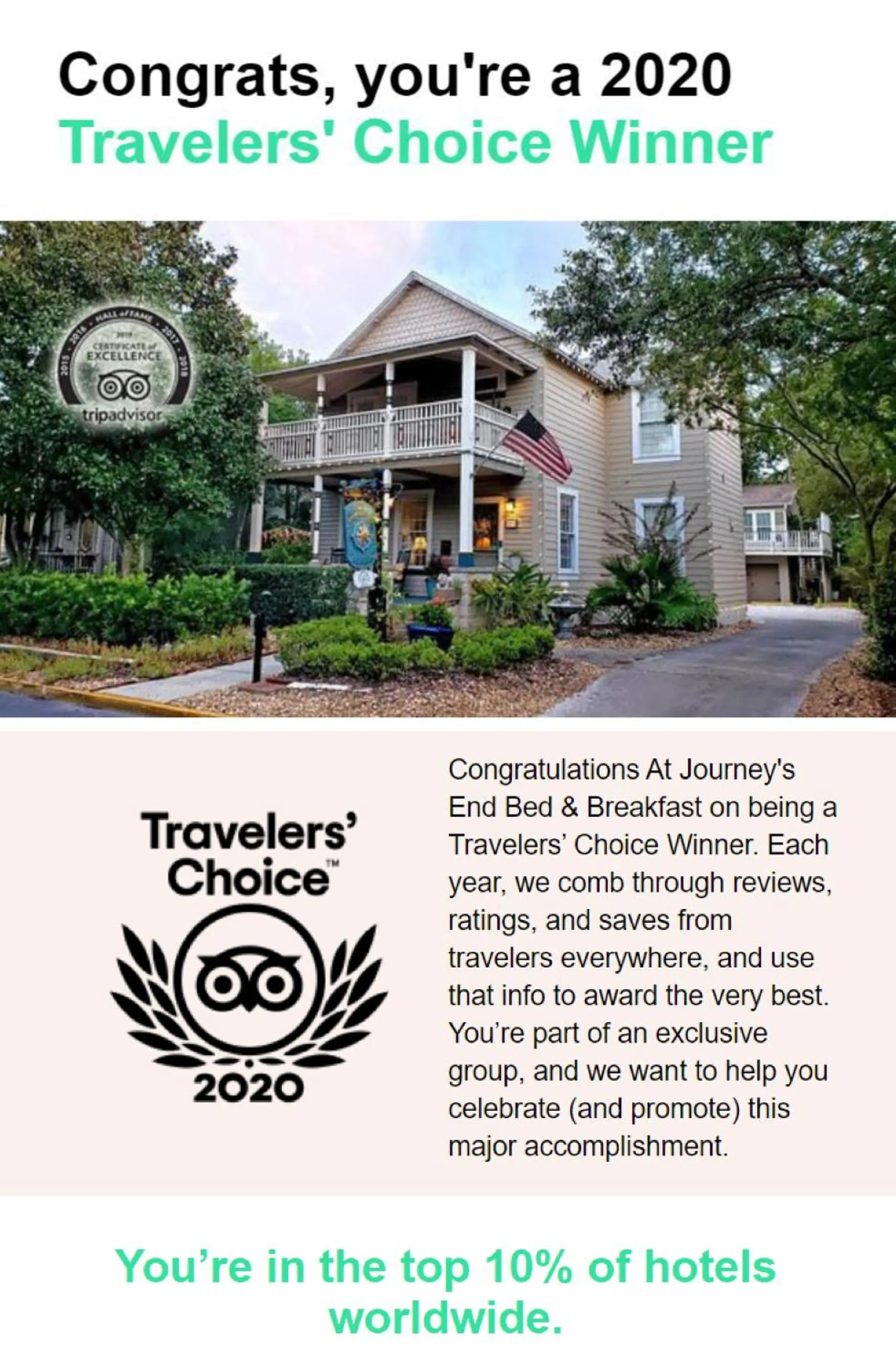 Certificate/Award in At Journey's End