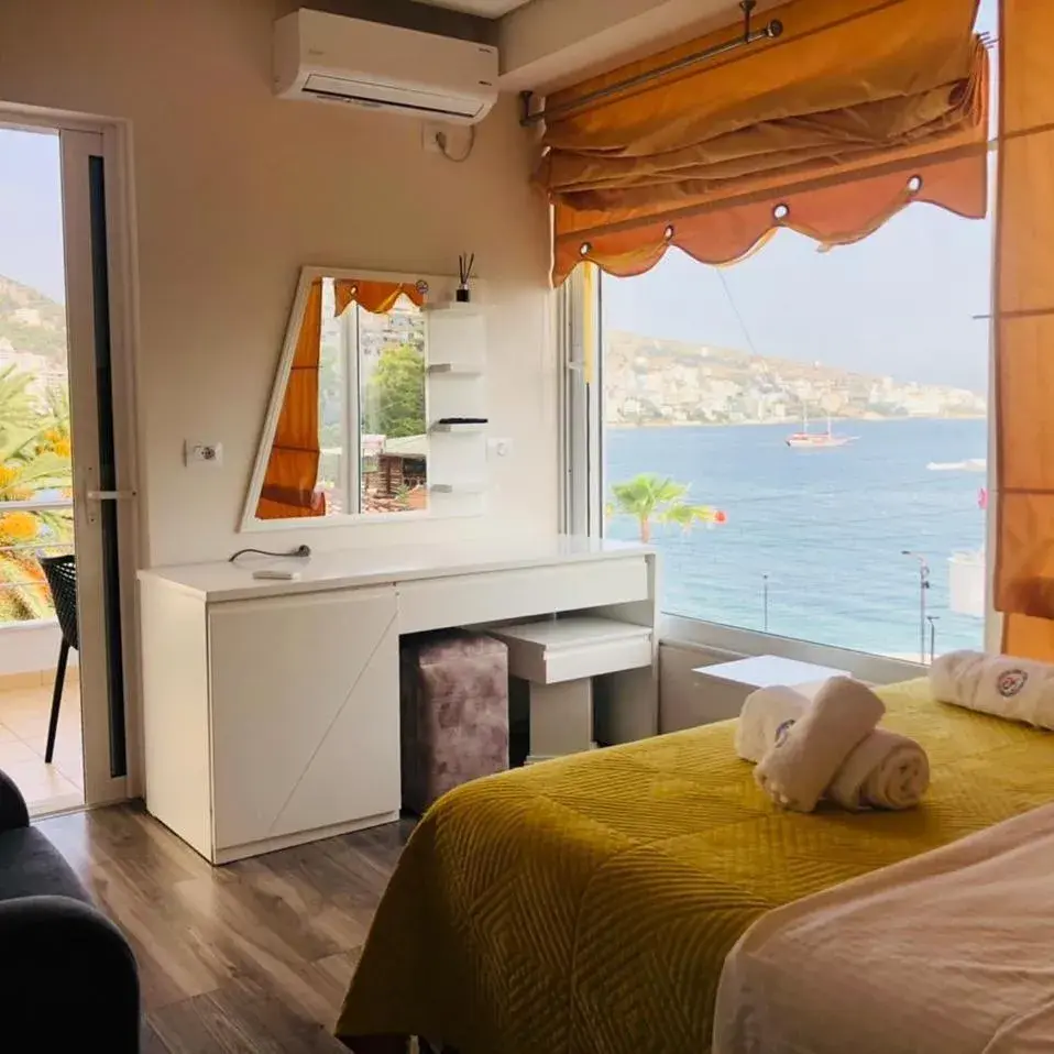 Deluxe Double Room with Balcony and Sea View in Hotel Ramo Saranda Deluxe Double Room with Balcony and Sea View in Hotel Ramo Saranda