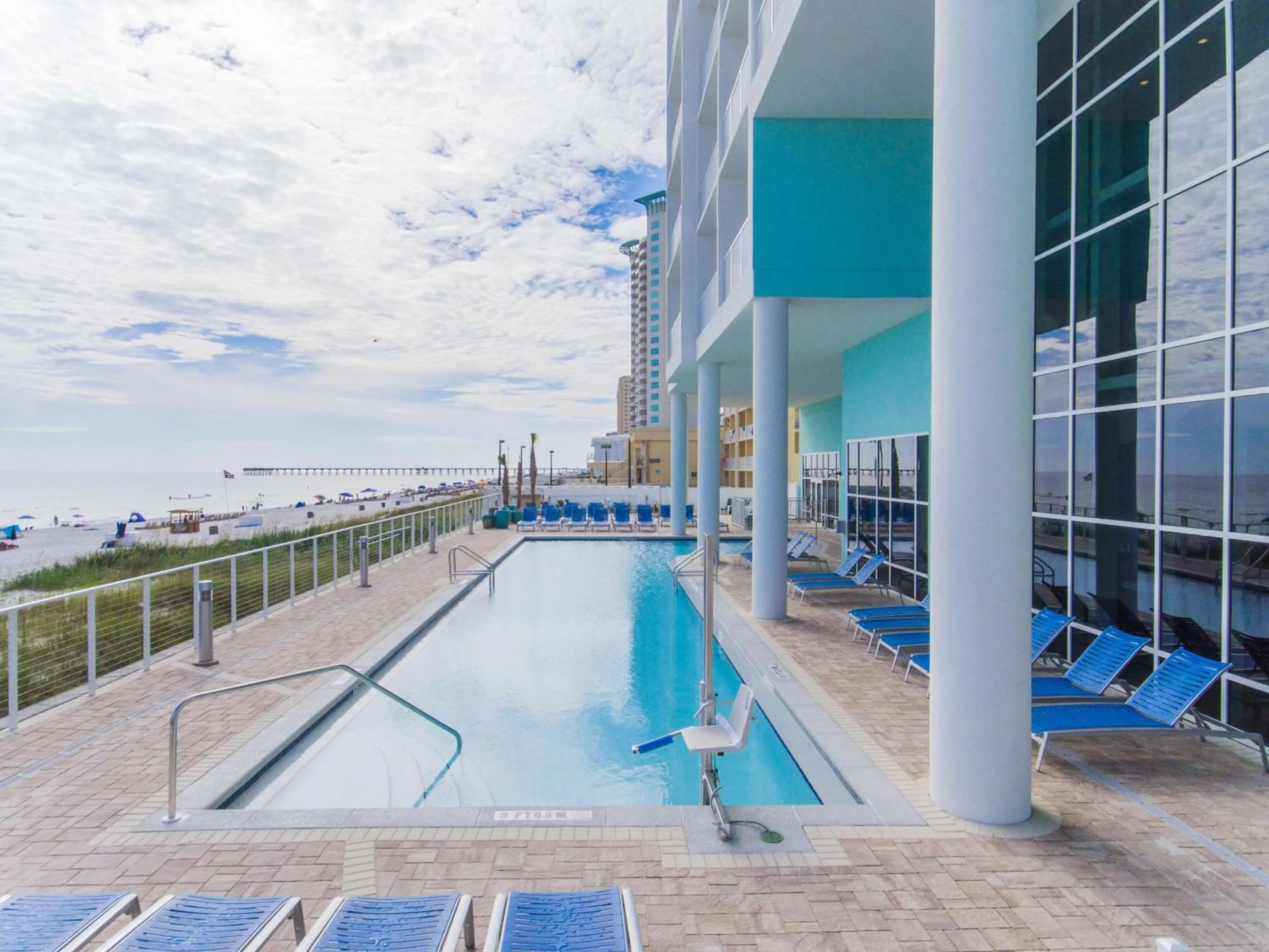 Pool view in Hampton Inn & Suites Panama City Beach-Beachfront