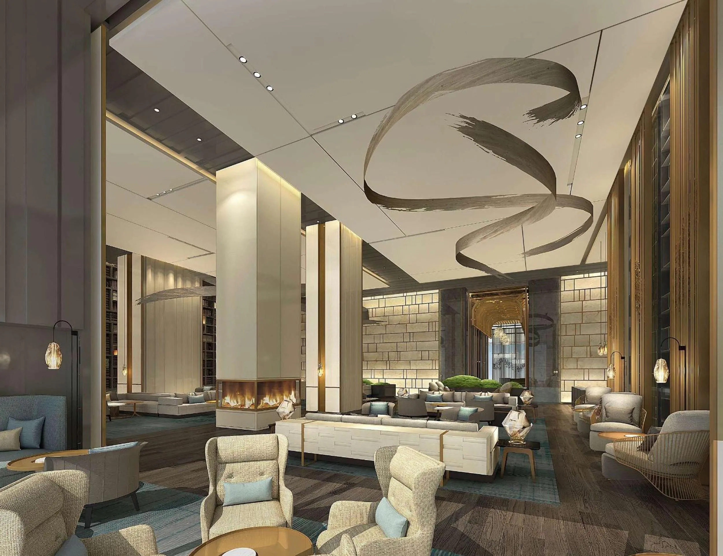 Lobby or reception in Kempinski Hotel Nanjing