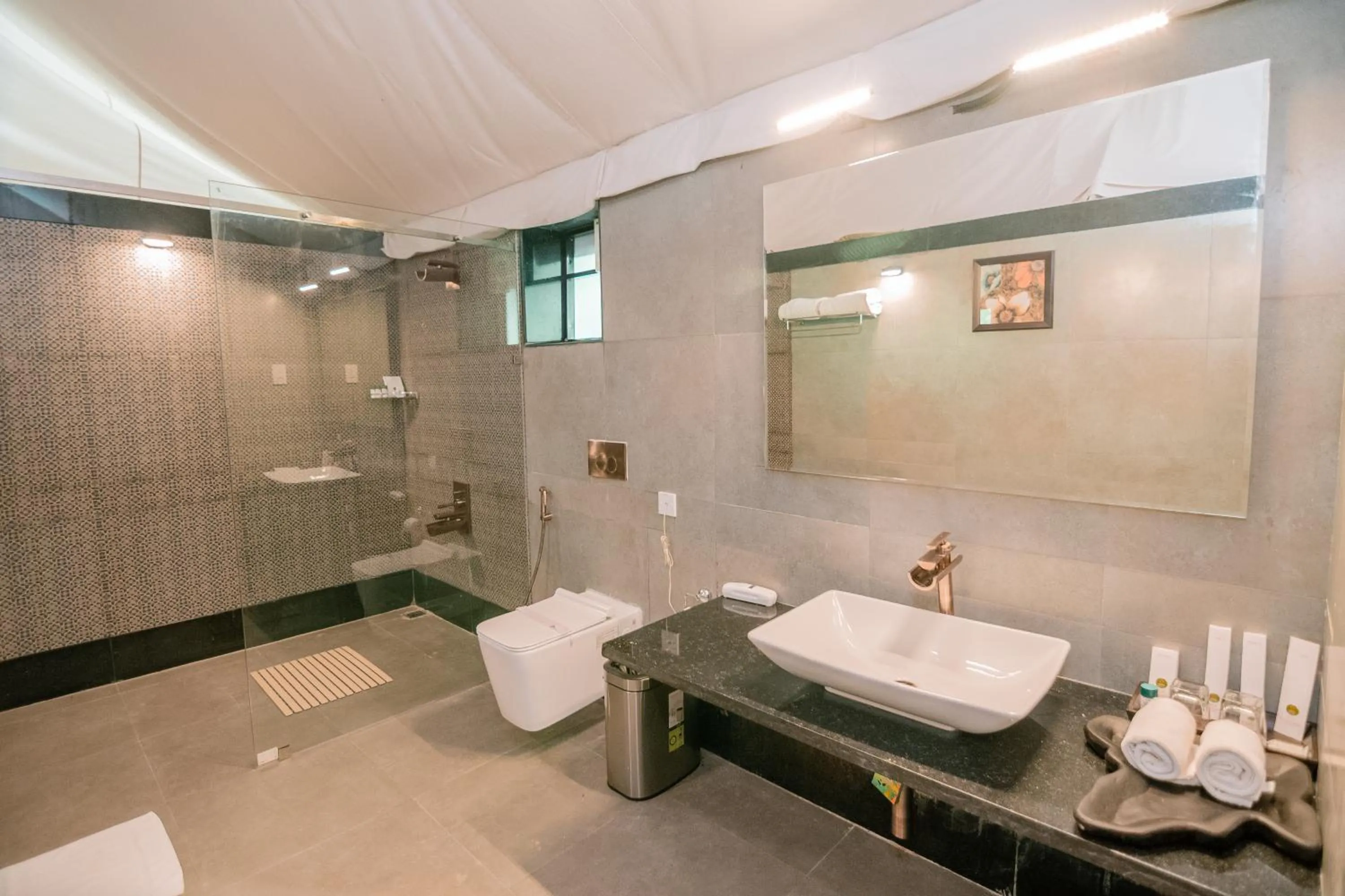 Bathroom in WelcomHeritage Tadoba Vanya Villas Resort & Spa