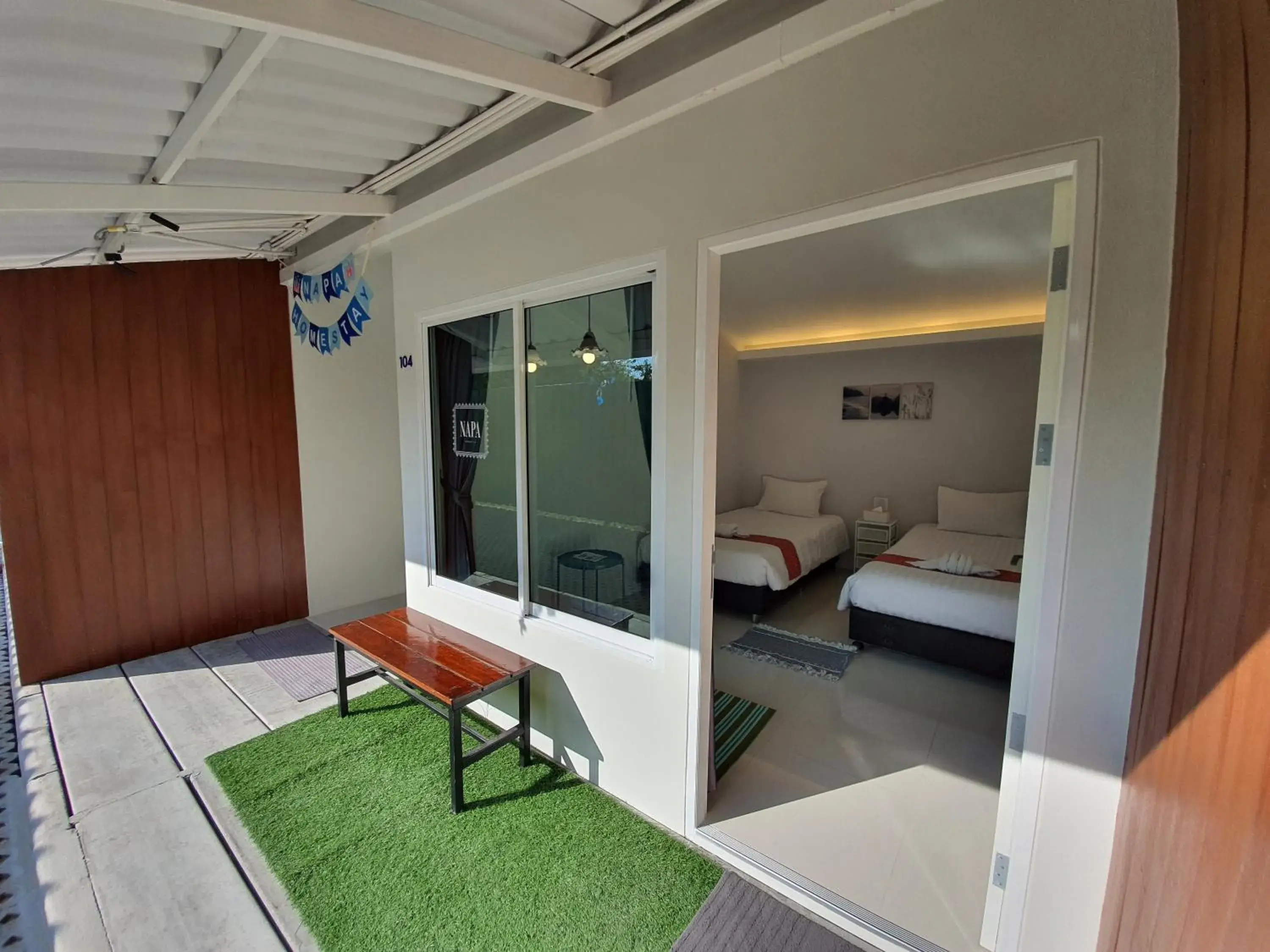 Patio, Bed in Napa Hostel Samrong Station Patio, Bed in Napa Hostel Samrong Station