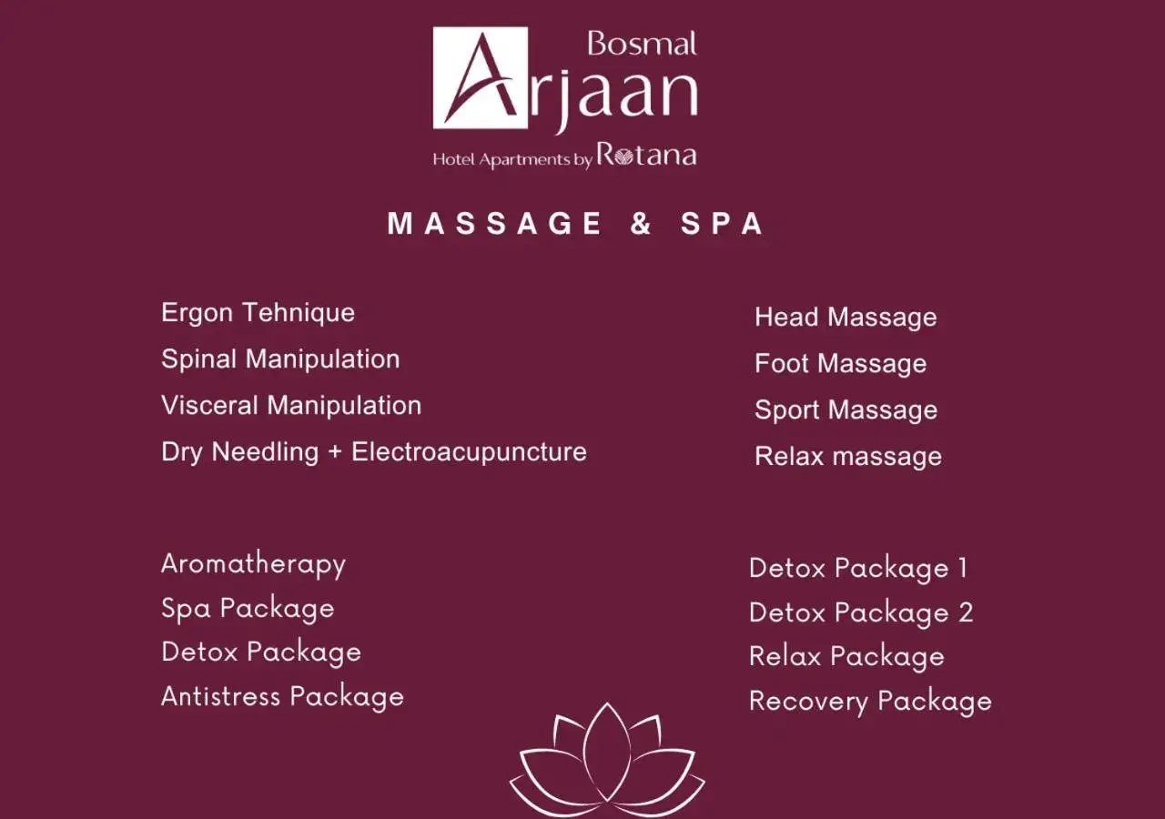 Spa and wellness centre/facilities in Bosmal Arjaan by Rotana Spa and wellness centre/facilities in Bosmal Arjaan by Rotana