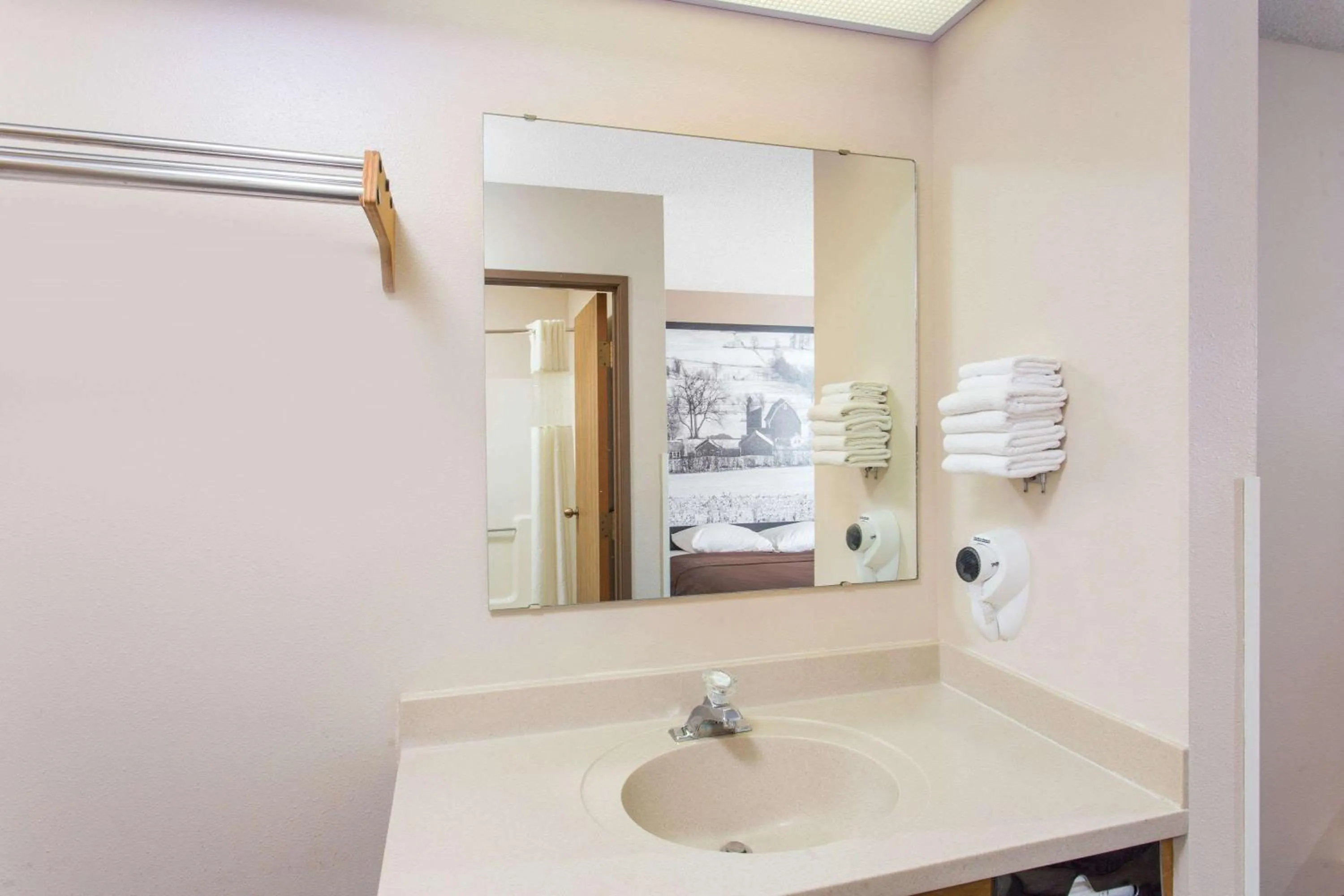 Bathroom in Super 8 by Wyndham Dodgeville