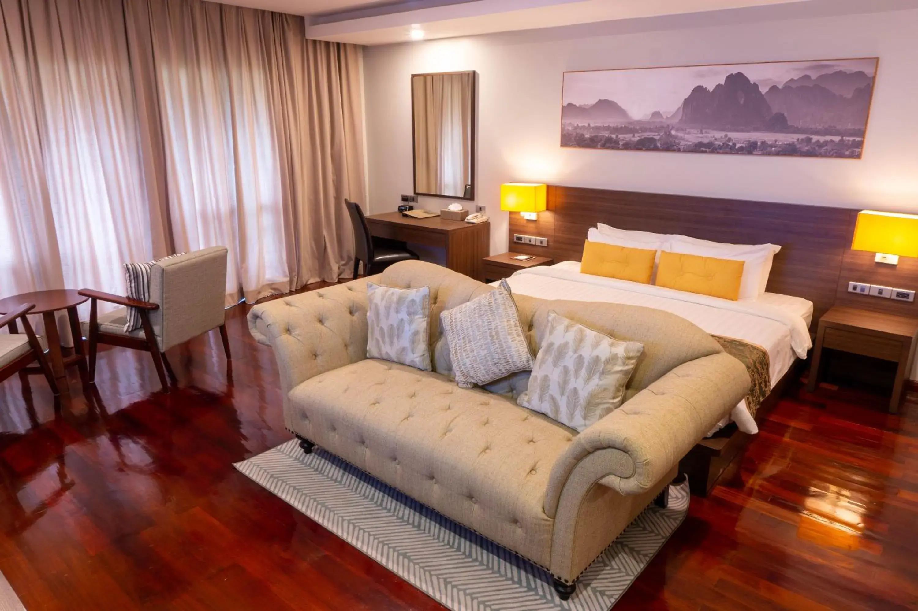 Bed in Tmark Resort Vangvieng Bed in Tmark Resort Vangvieng