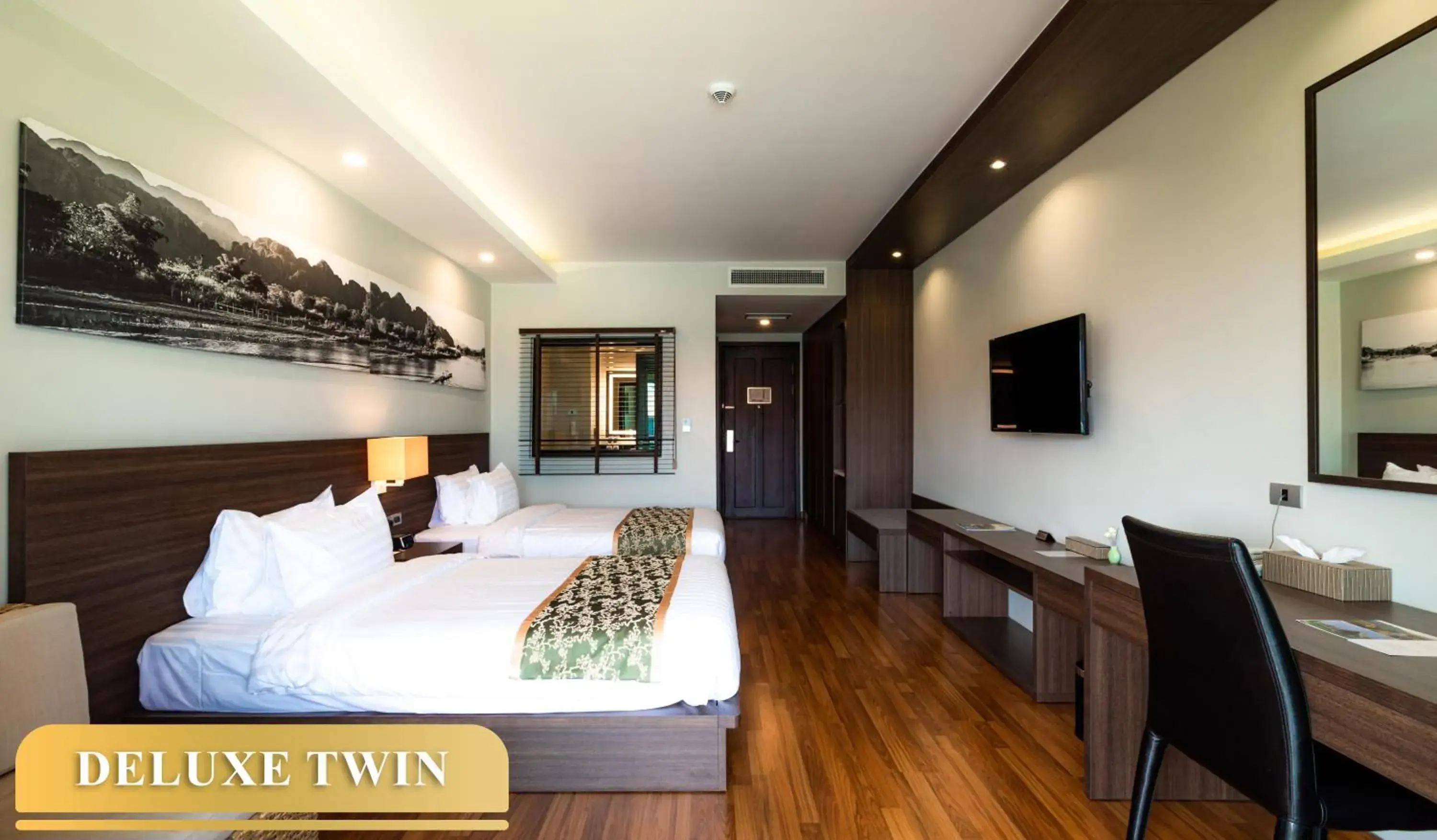 Deluxe Twin Room in Tmark Resort Vangvieng Deluxe Twin Room in Tmark Resort Vangvieng