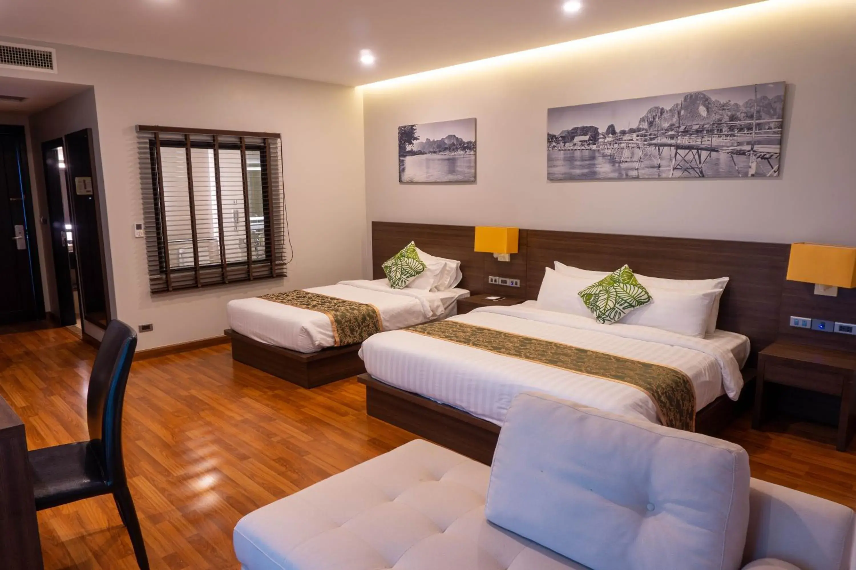 Bed in Tmark Resort Vangvieng Bed in Tmark Resort Vangvieng