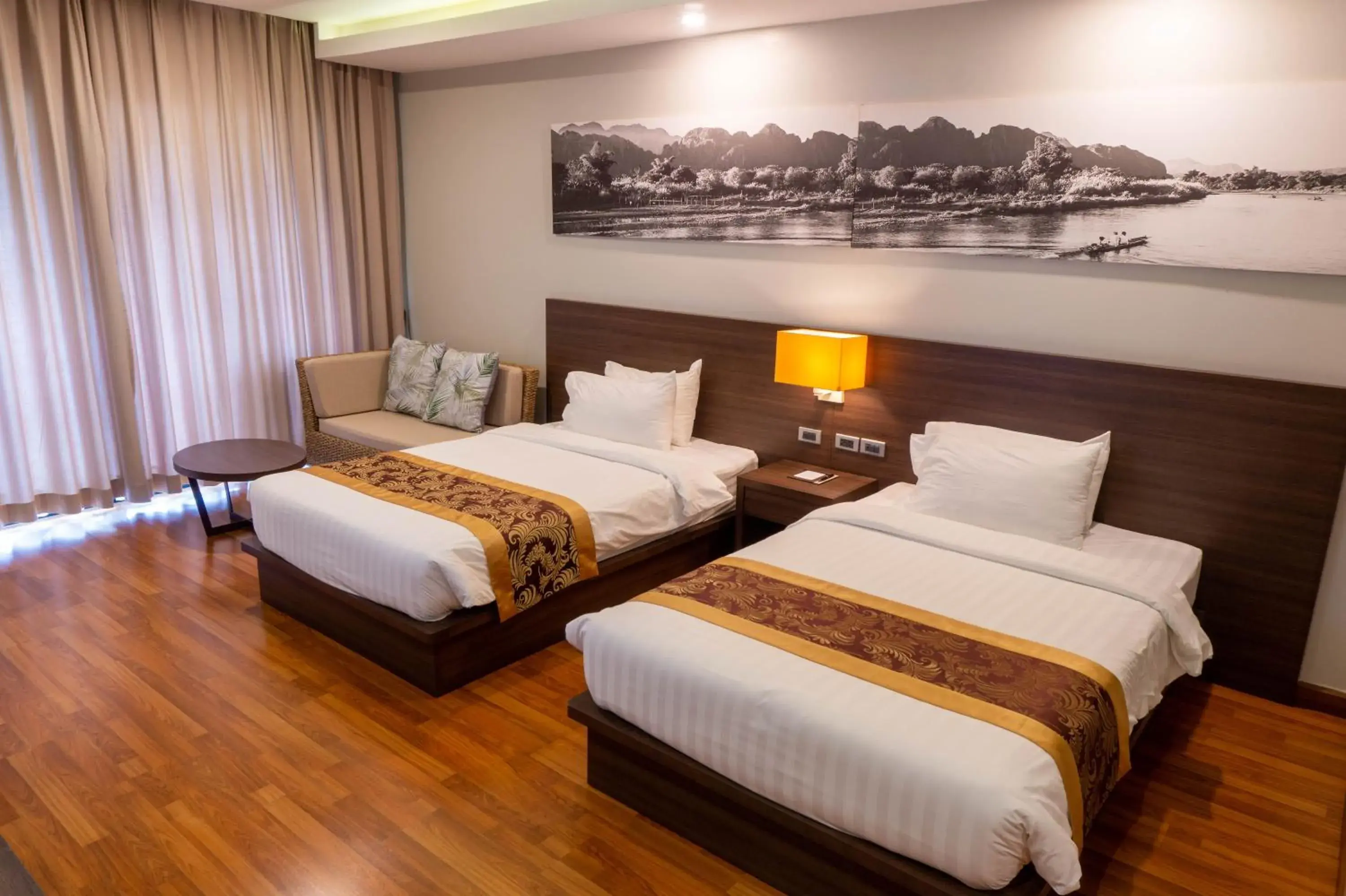 Bed in Tmark Resort Vangvieng Bed in Tmark Resort Vangvieng